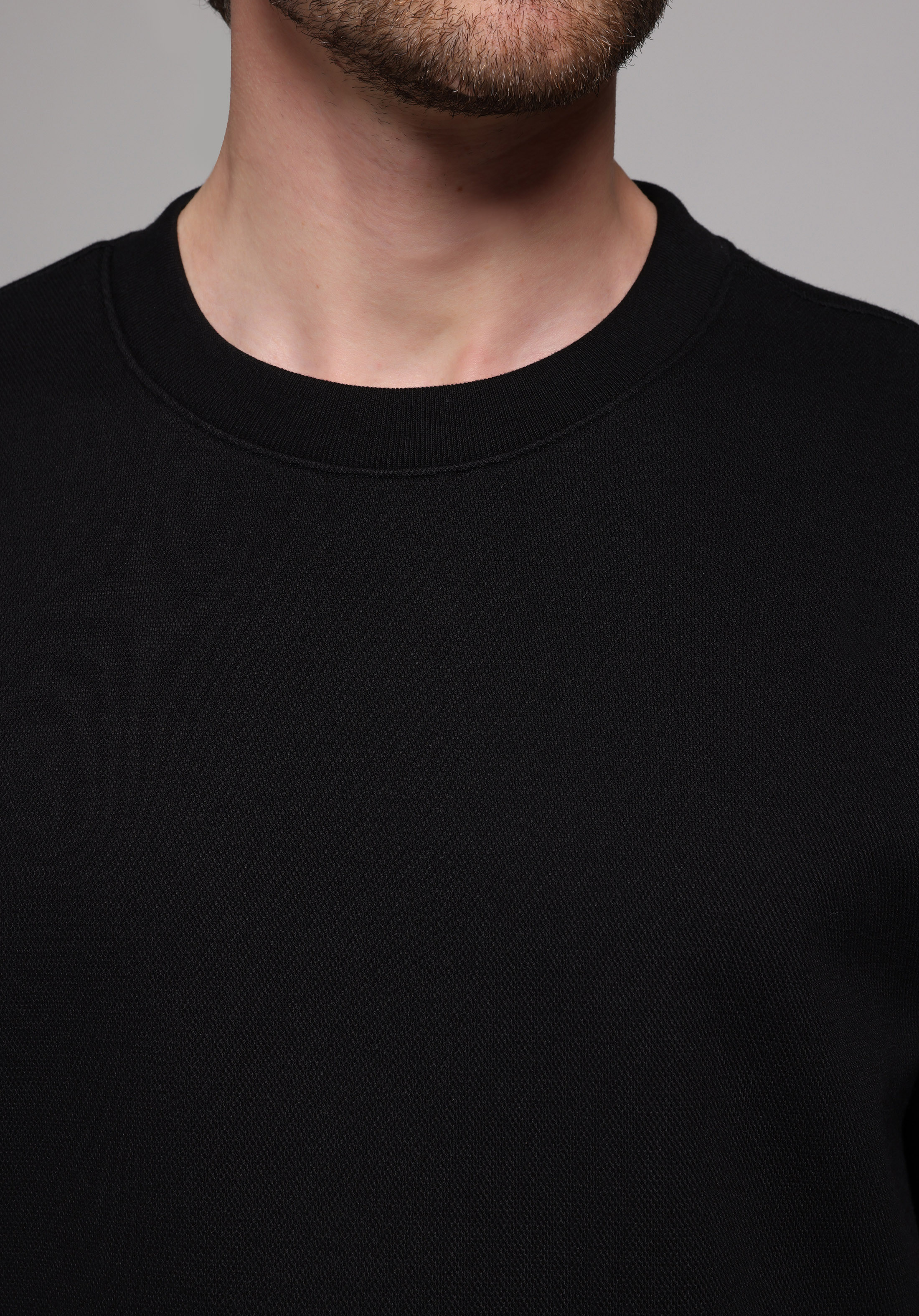 Regular Fit   Erkek Siyah Sweatshirt