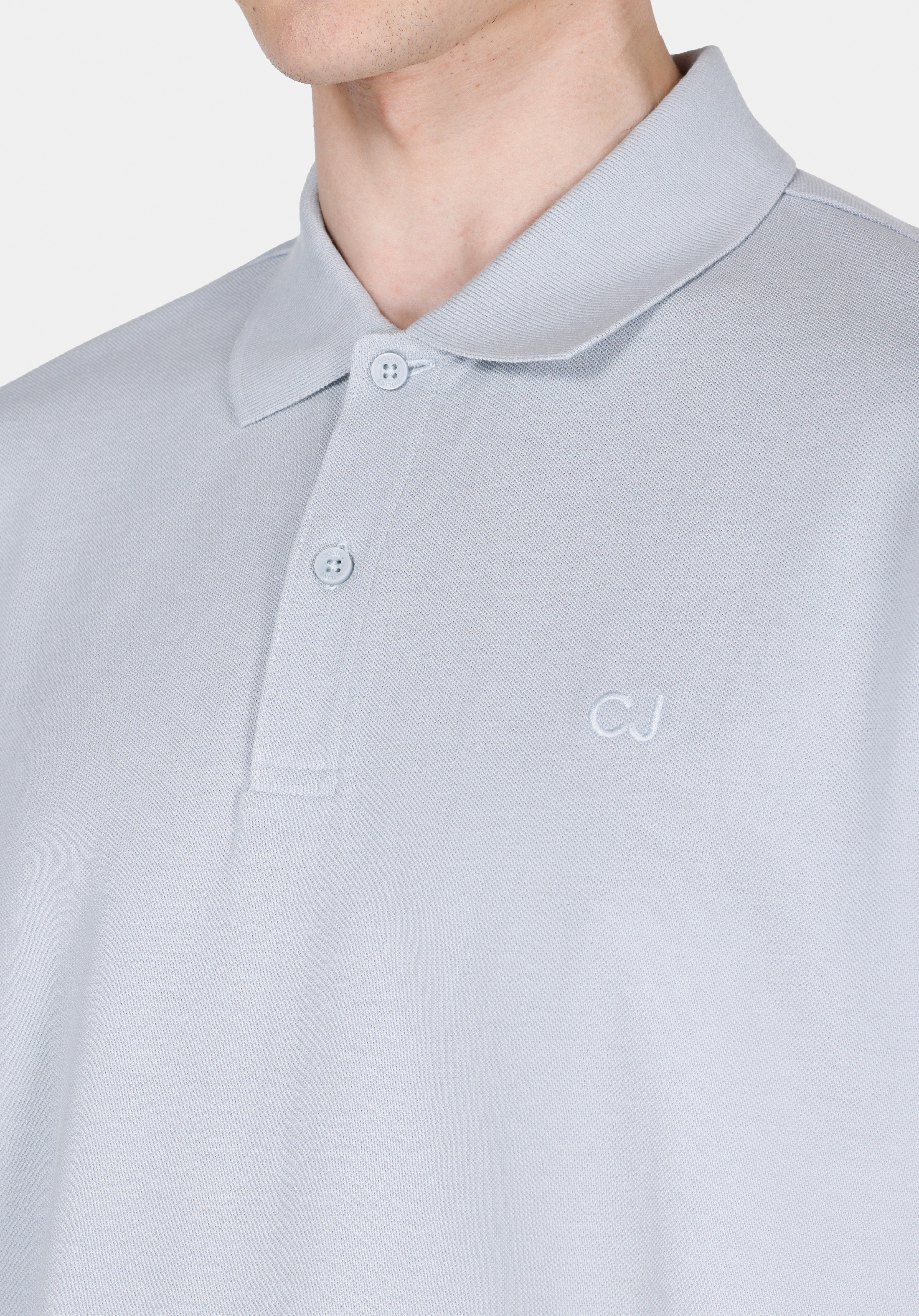 Regular Fit Polo Yaka Düz Erkek Mavi Kısa Kol Tişört