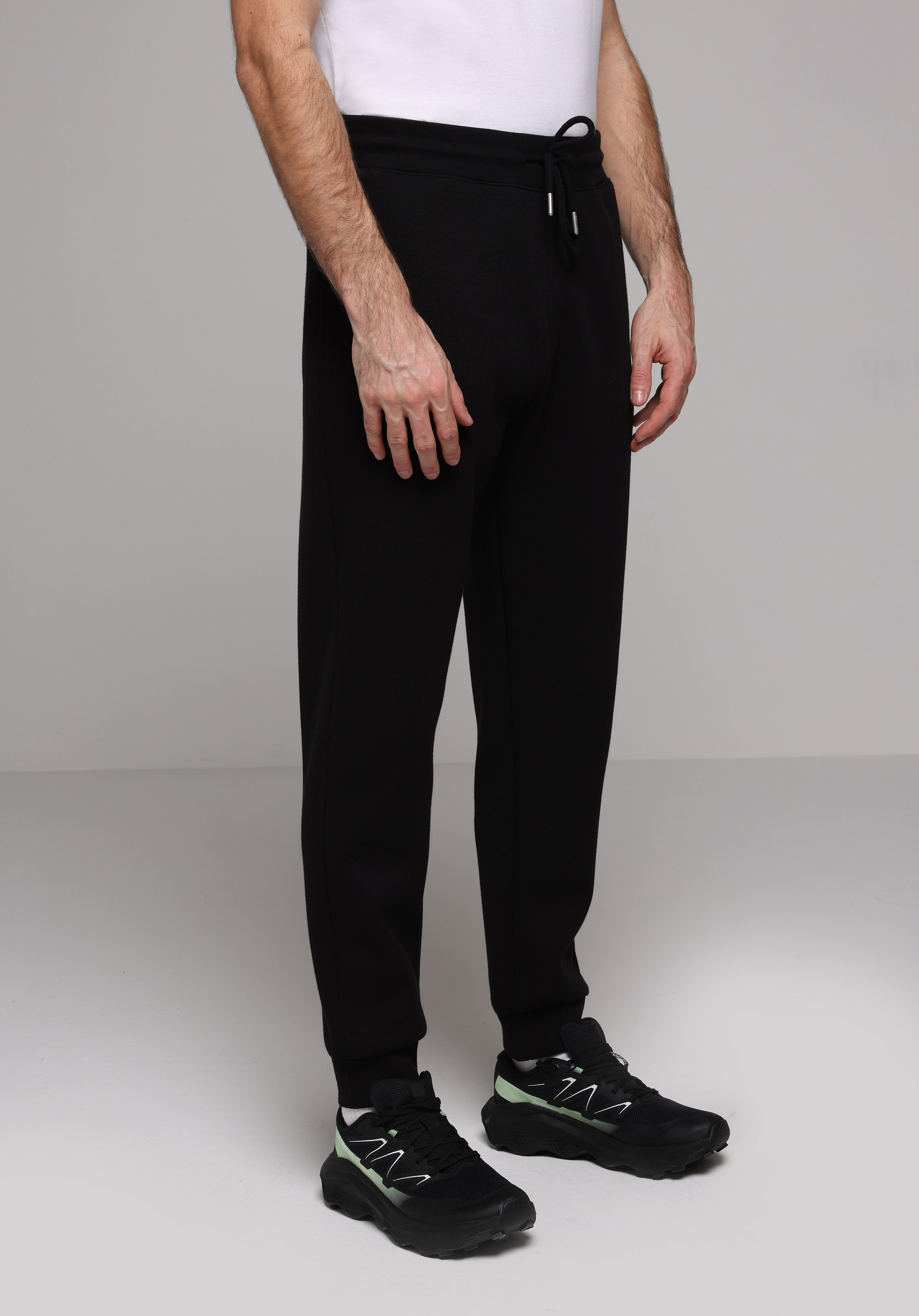 Regular Fit Orta Bel Düz Erkek Siyah Eşofman Altı