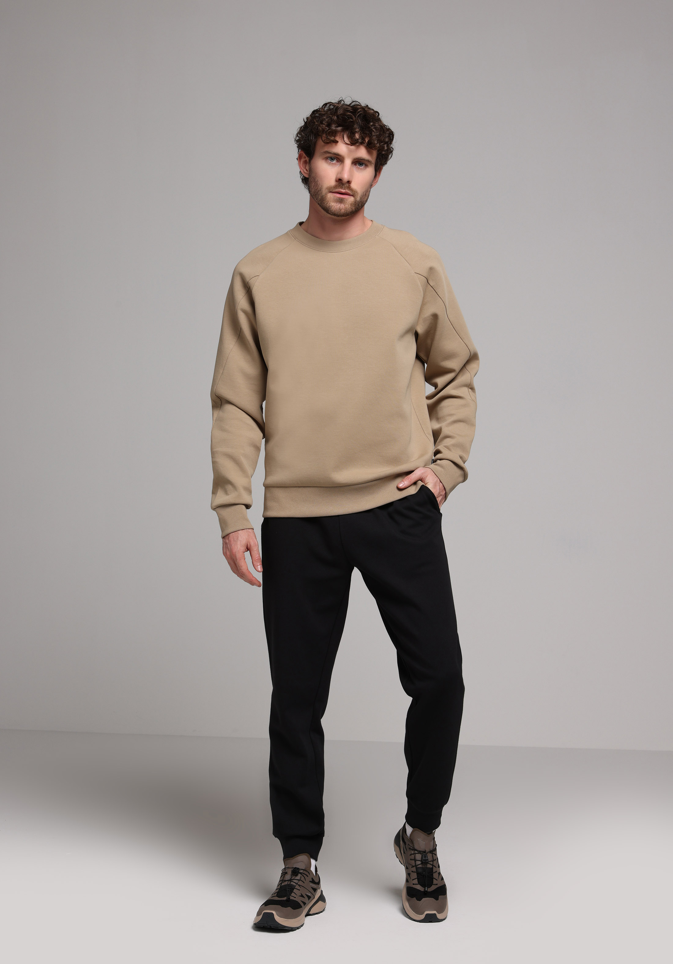 Regular Fit   Erkek Bej Sweatshirt