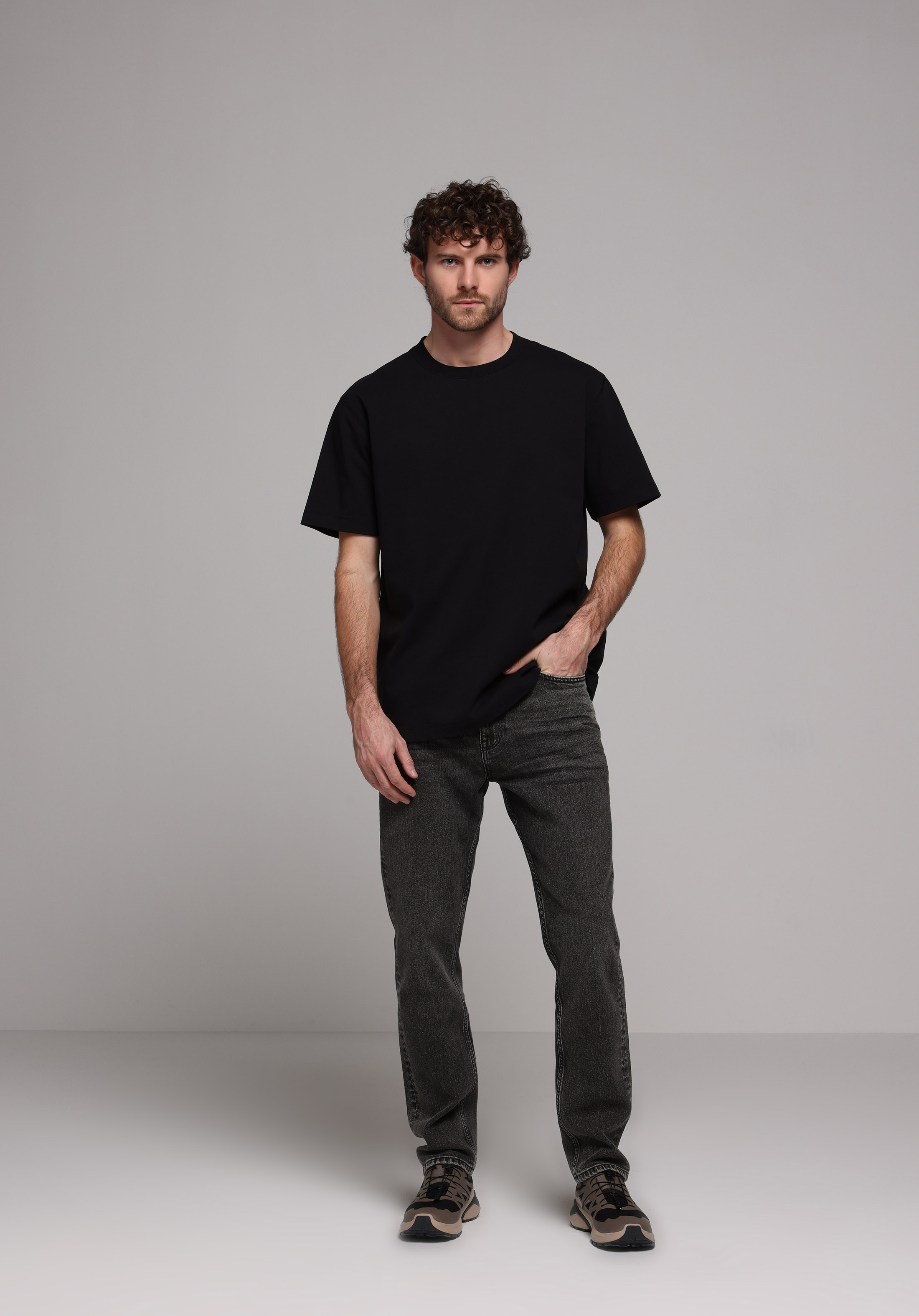 Loose Tapered Fit   Erkek Siyah Jean Pantolon