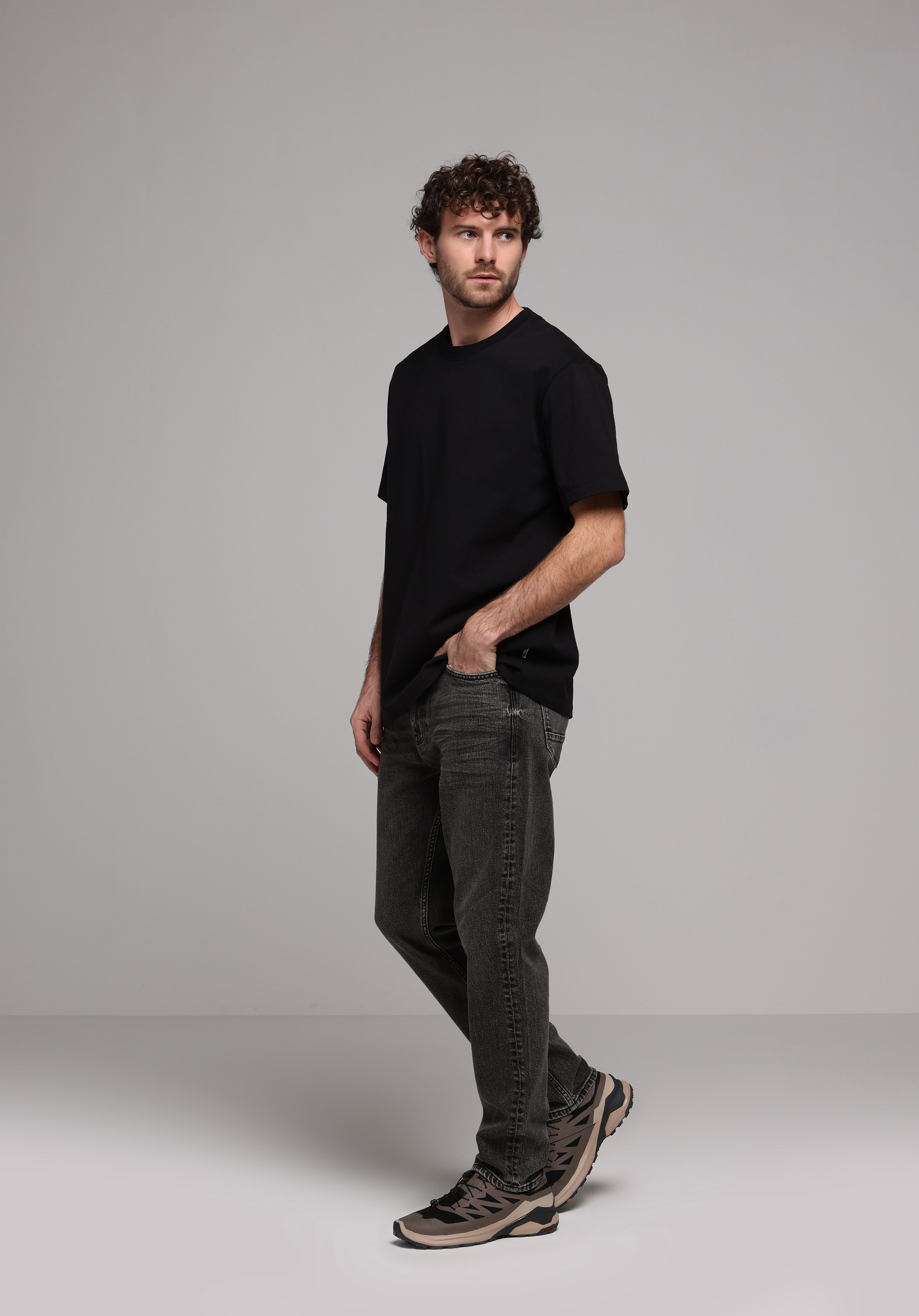 Loose Tapered Fit   Erkek Siyah Jean Pantolon