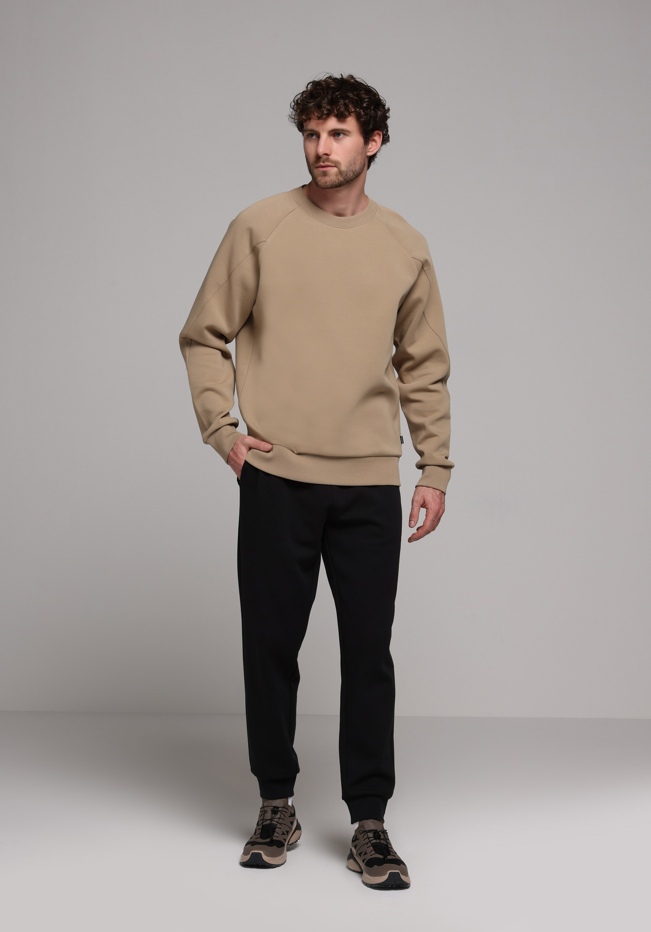 Regular Fit Orta Bel Düz Erkek Siyah Eşofman Altı