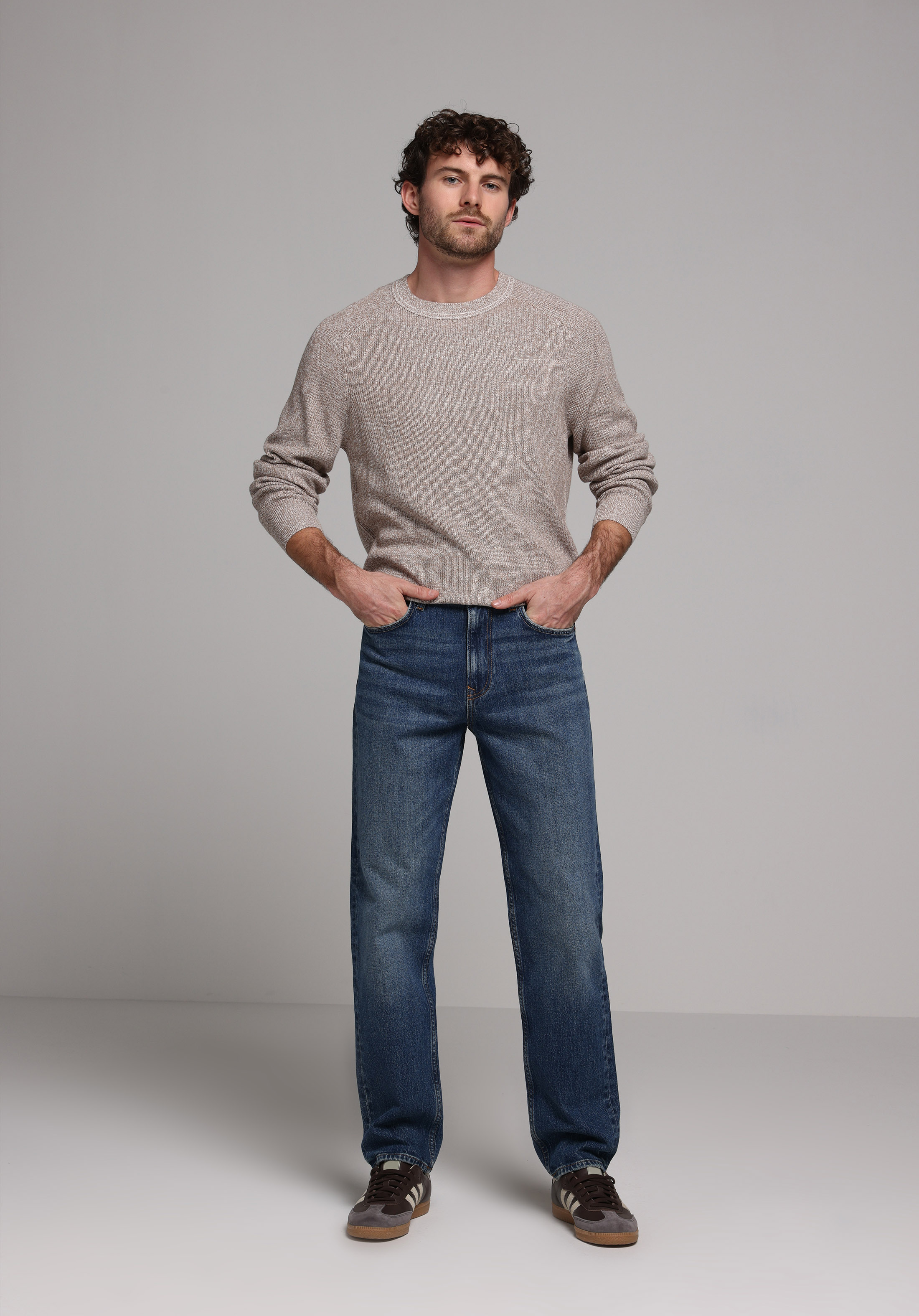 Loose Straight Fit   Erkek İndigo Jean Pantolon