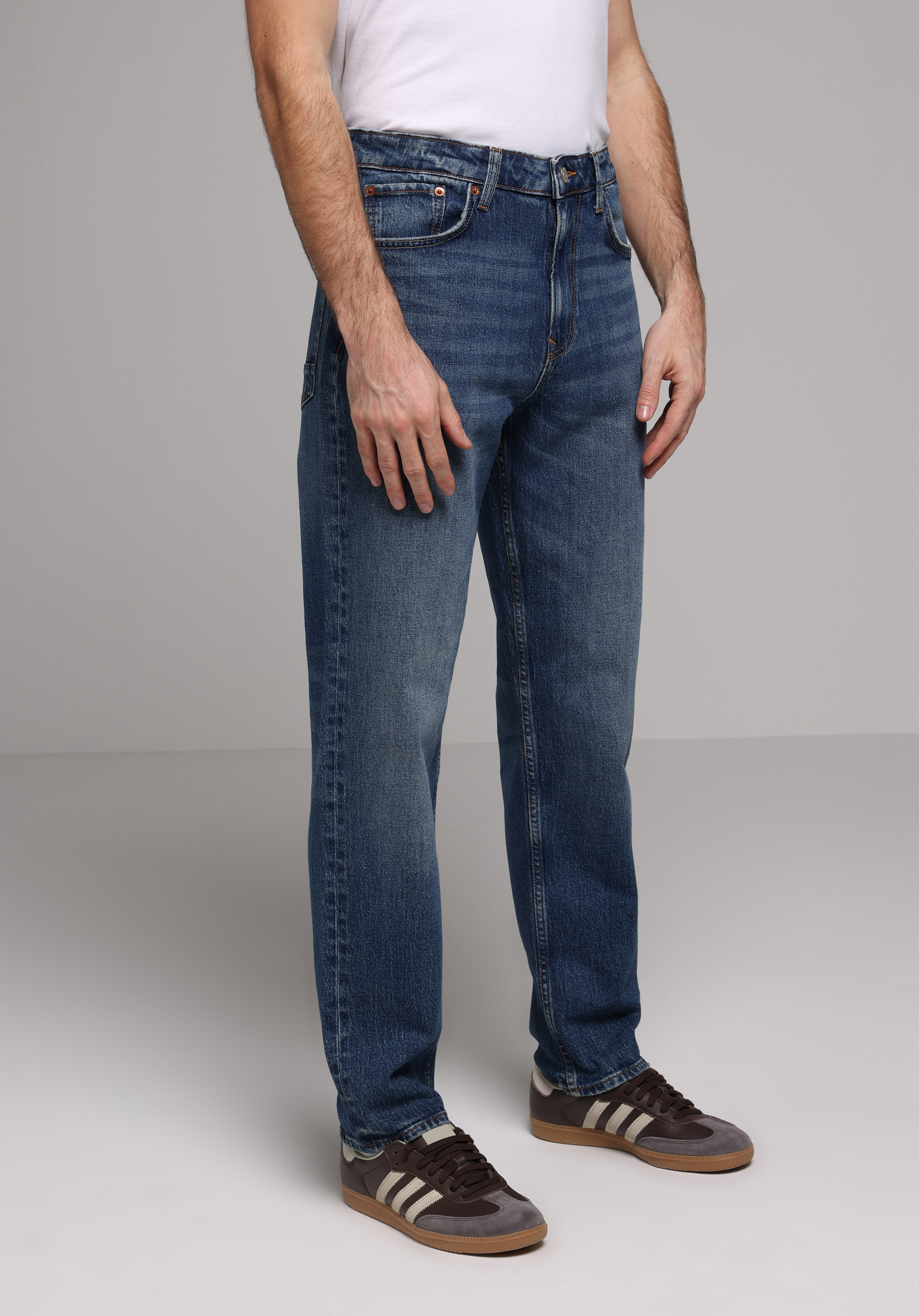 Loose Straight Fit   Erkek İndigo Jean Pantolon