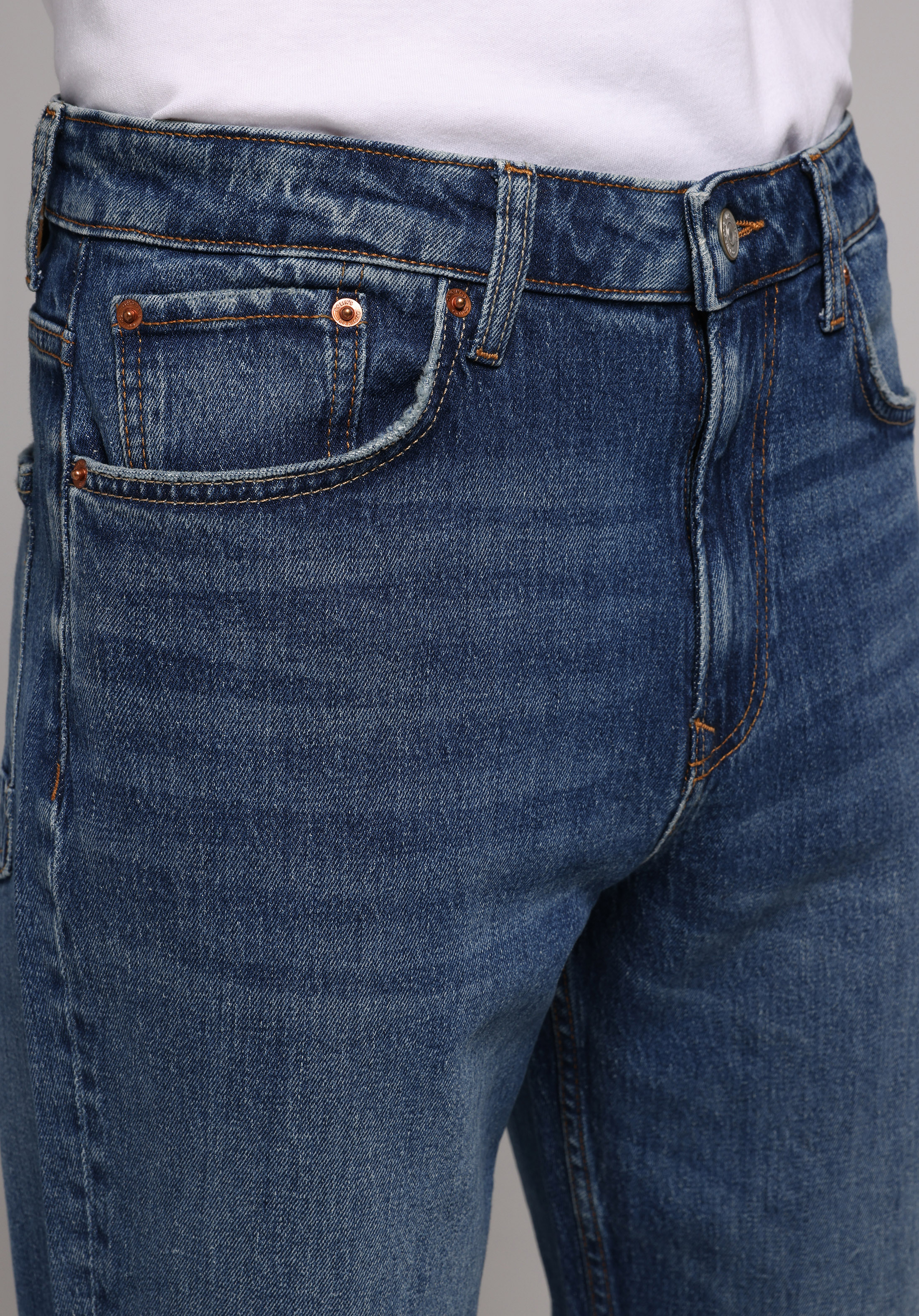 Loose Straight Fit   Erkek İndigo Jean Pantolon