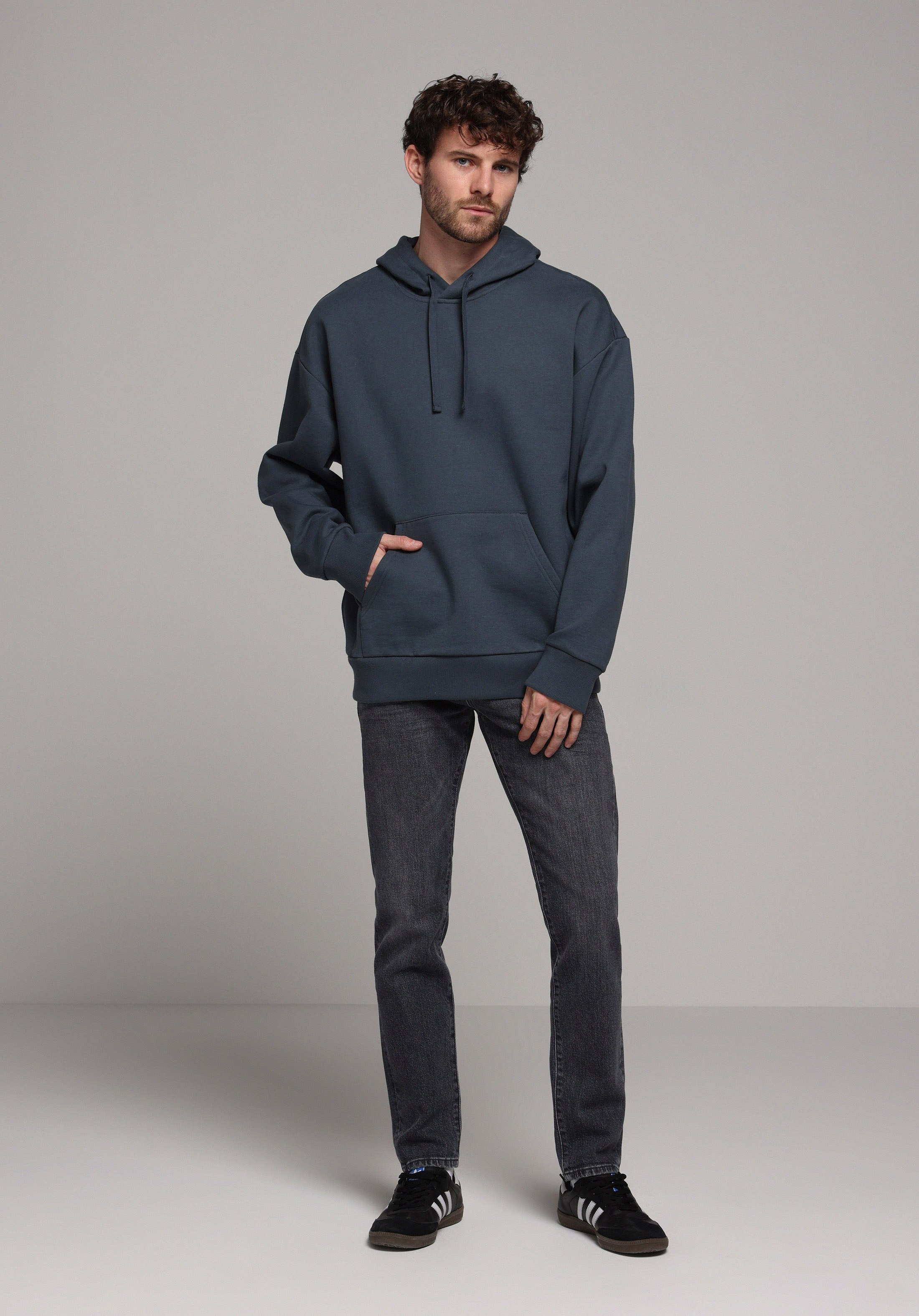 Oversize Fit   Erkek Mavi Sweatshirt