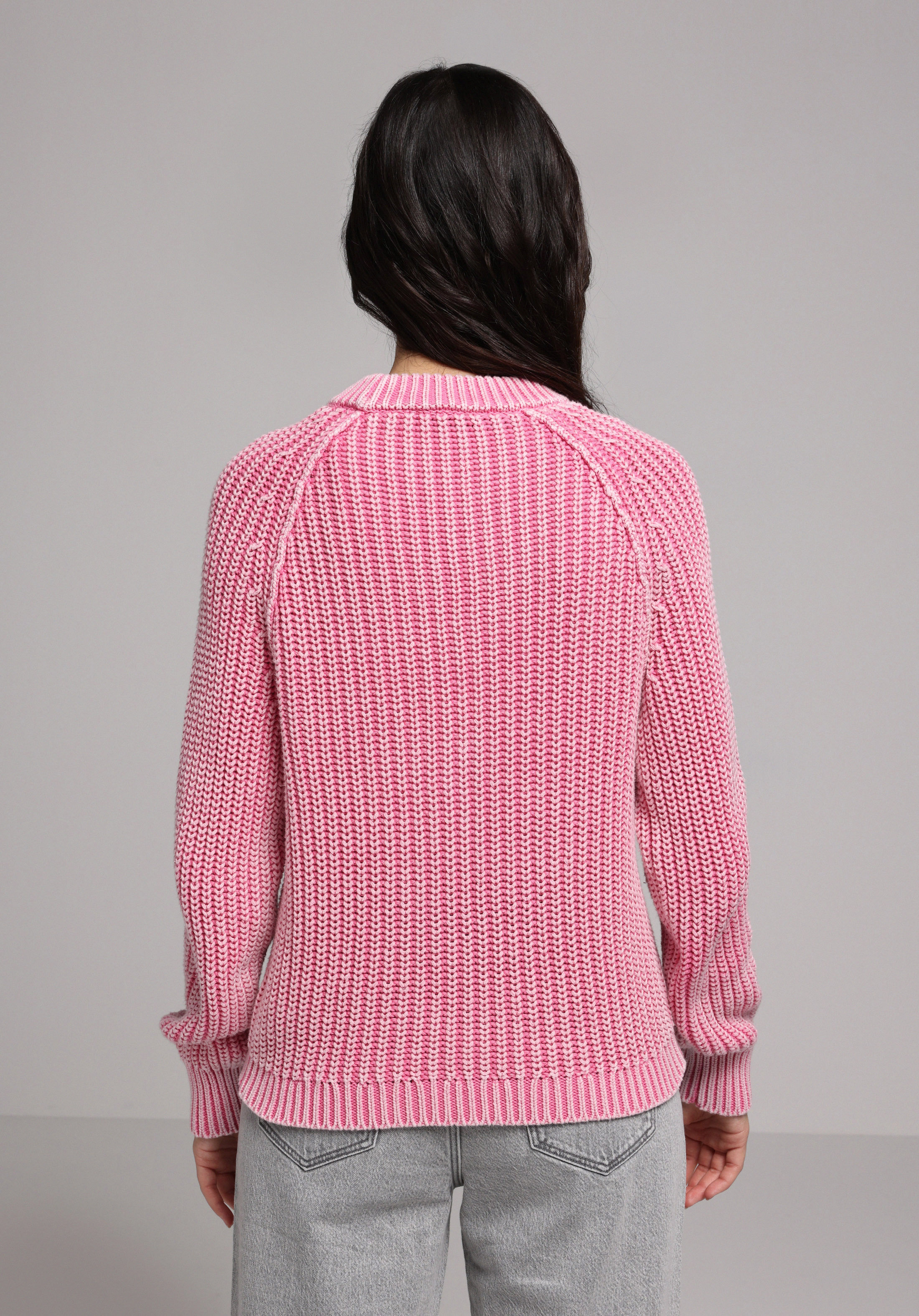 Regular Fit Yuvarlak Yaka Düz Kadın Pembe Kazak