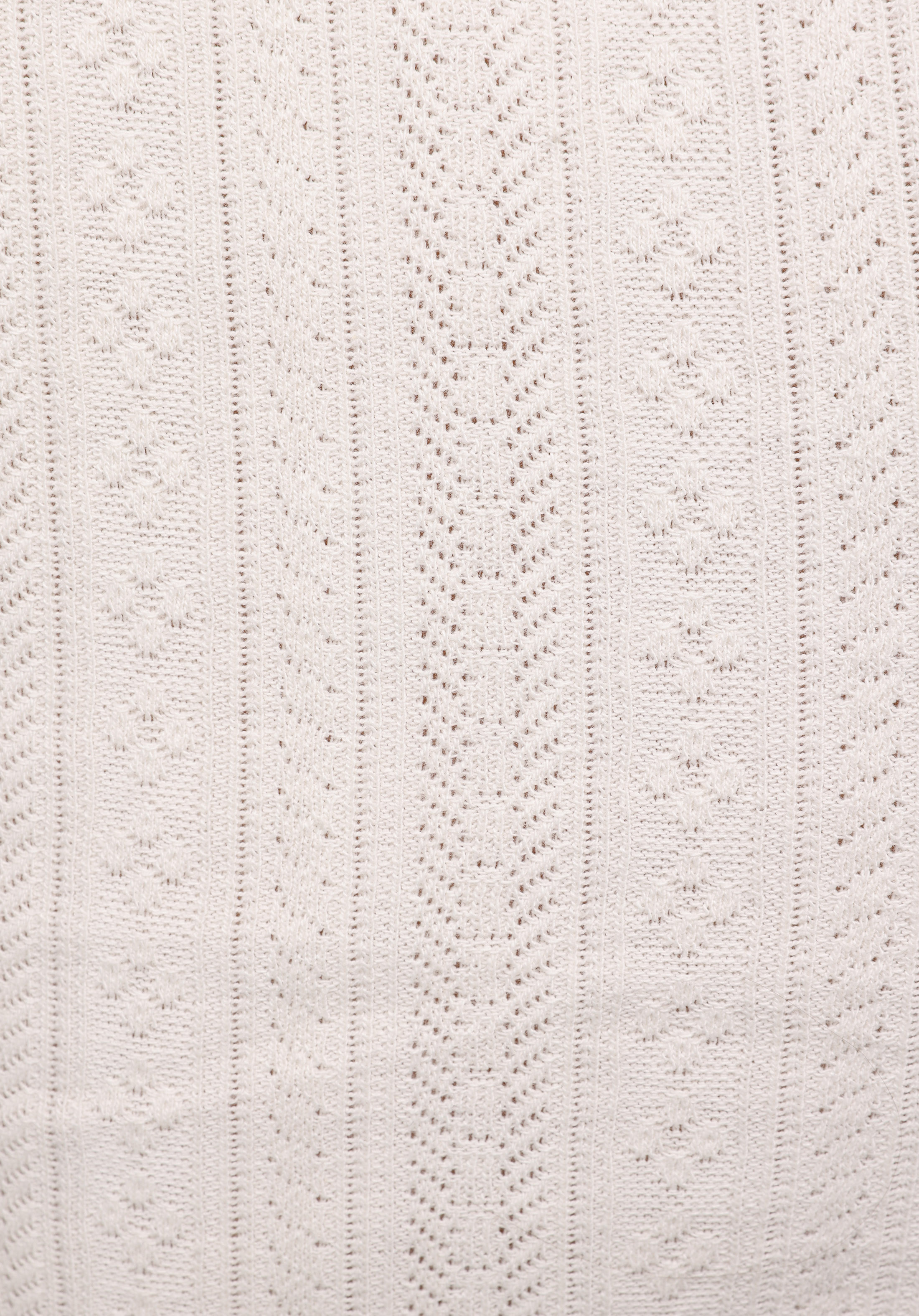 Slim Fit Yuvarlak Yaka Jakarlı Kadın Ekru Kısa Kol Tişört