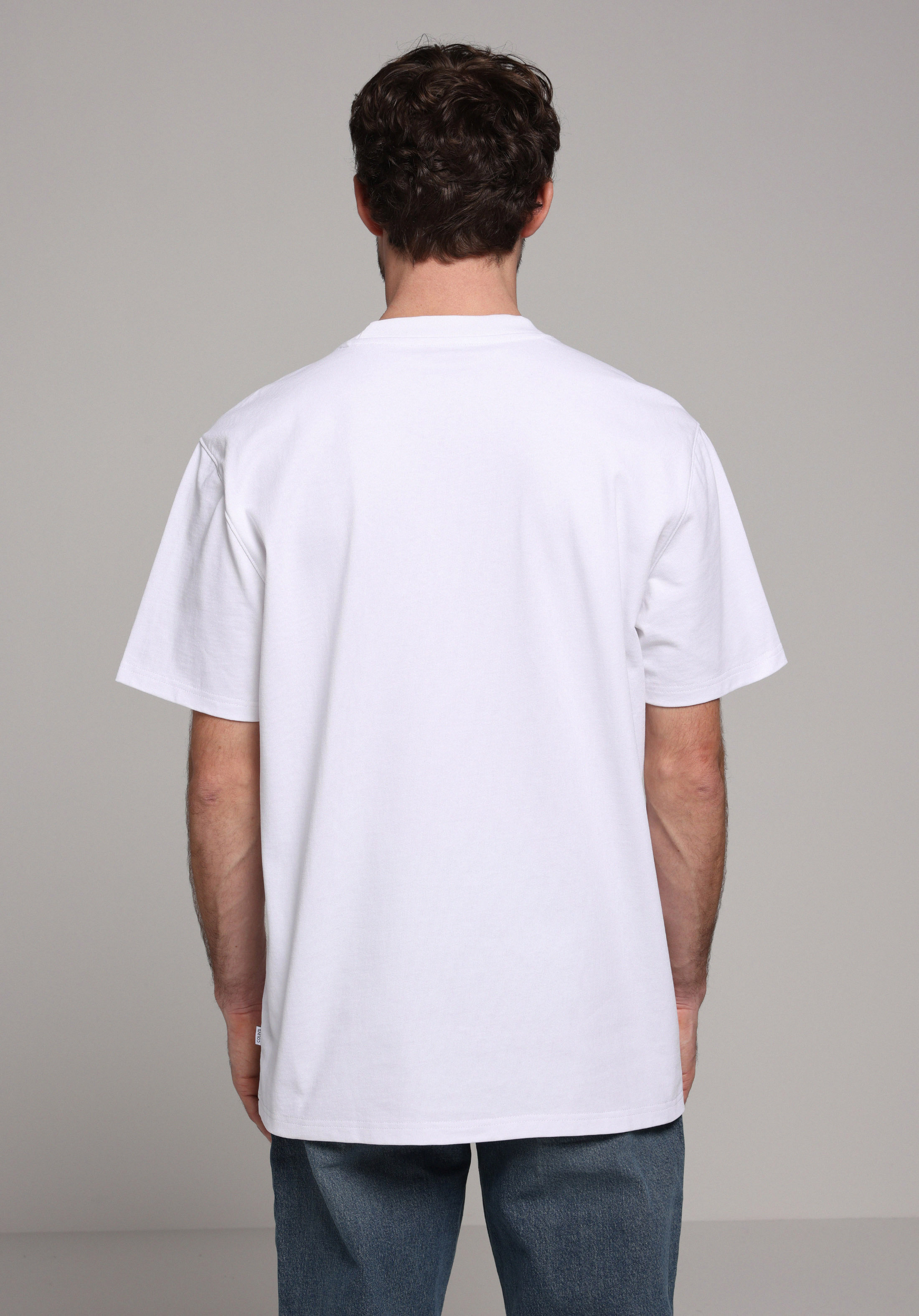 Comfort Fit Yuvarlak Yaka Düz Erkek Beyaz Kısa Kol Tişört