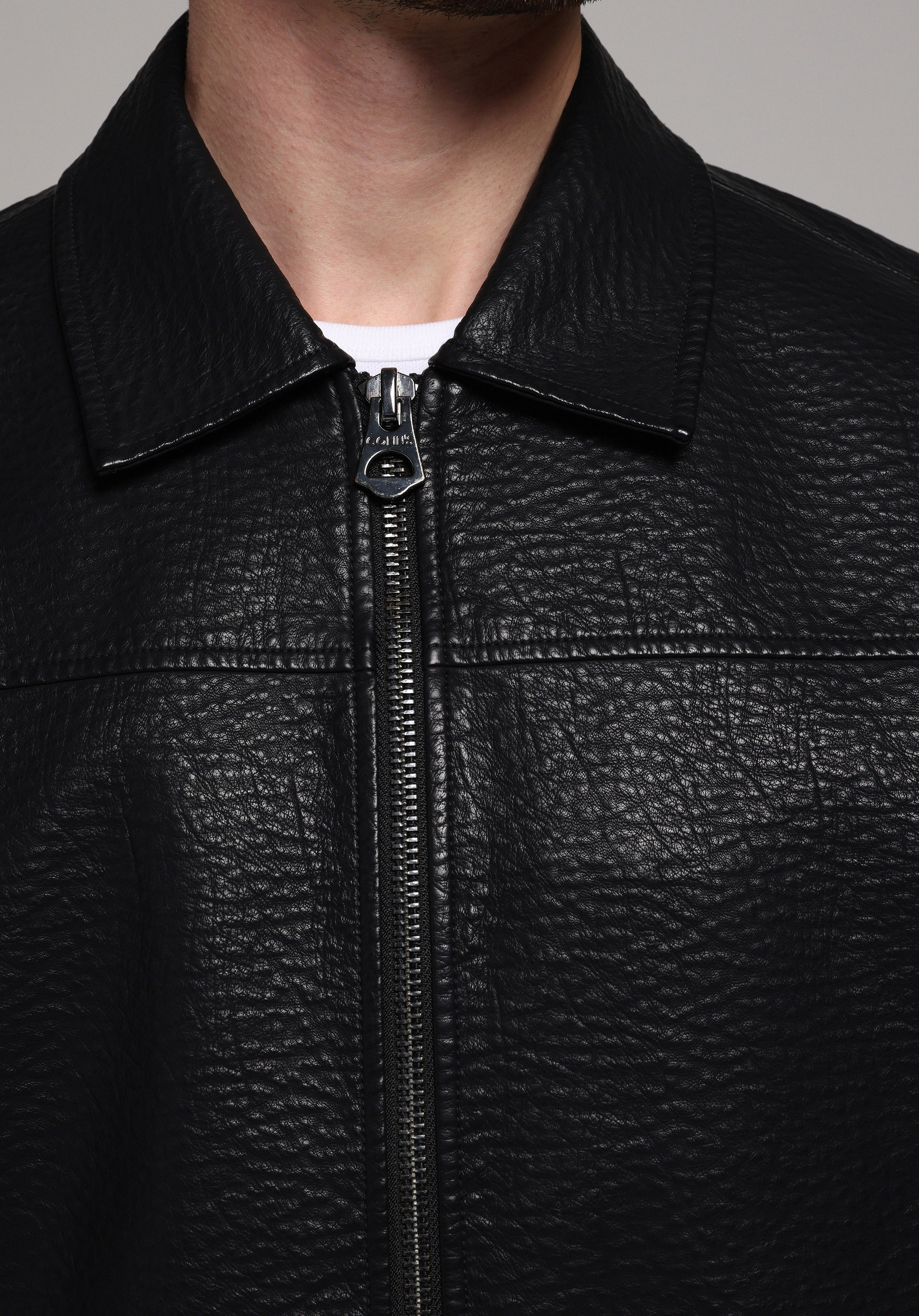 Regular Fit     Erkek Siyah Mont Pu