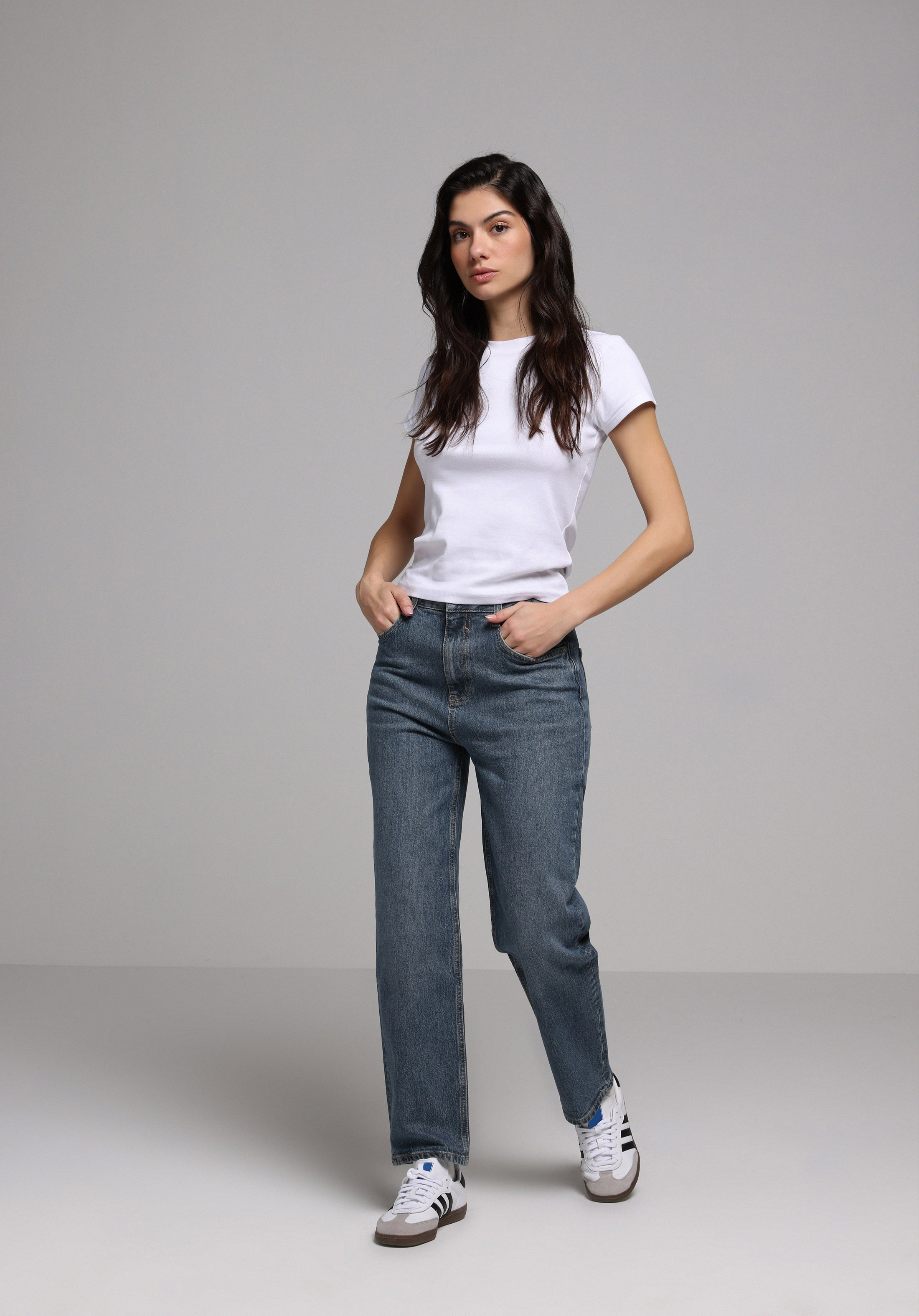 Straight Fit   Kadın İndigo Jean Pantolon