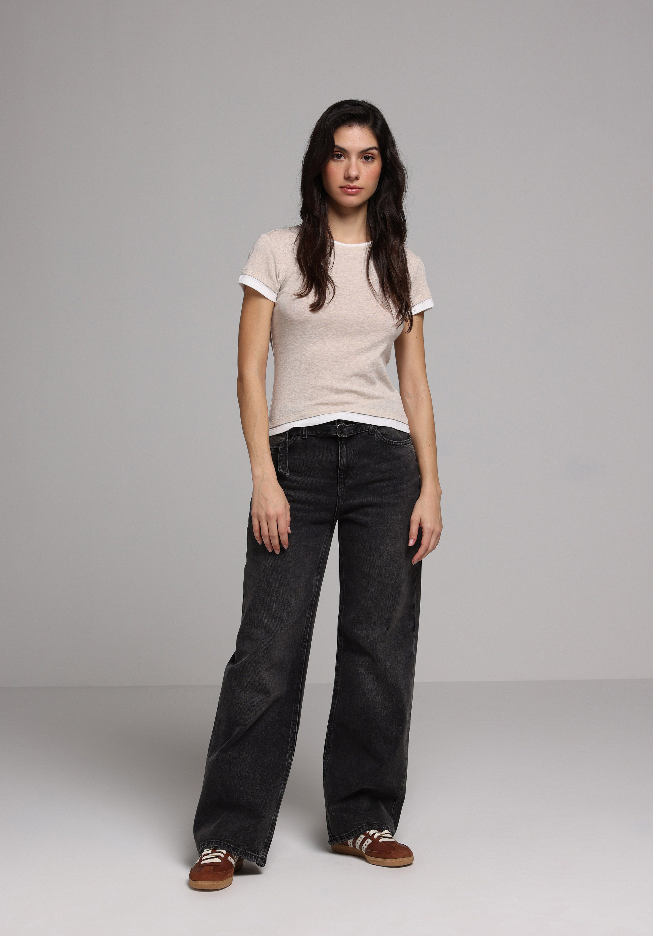 Regular Fit   Kadın Siyah Jean Pantolon