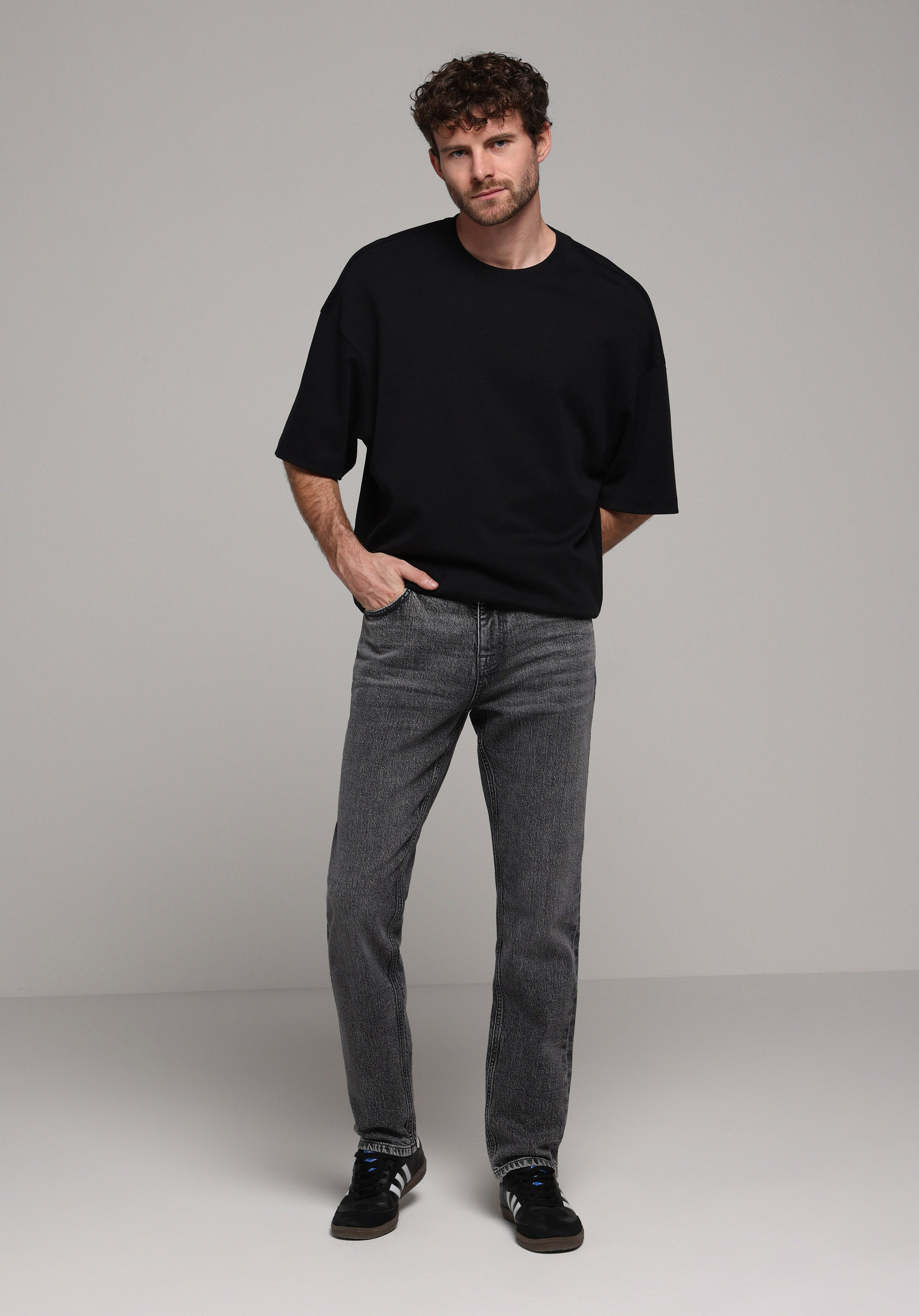 Regular Fit   Erkek Grey Denim Jean Pantolon