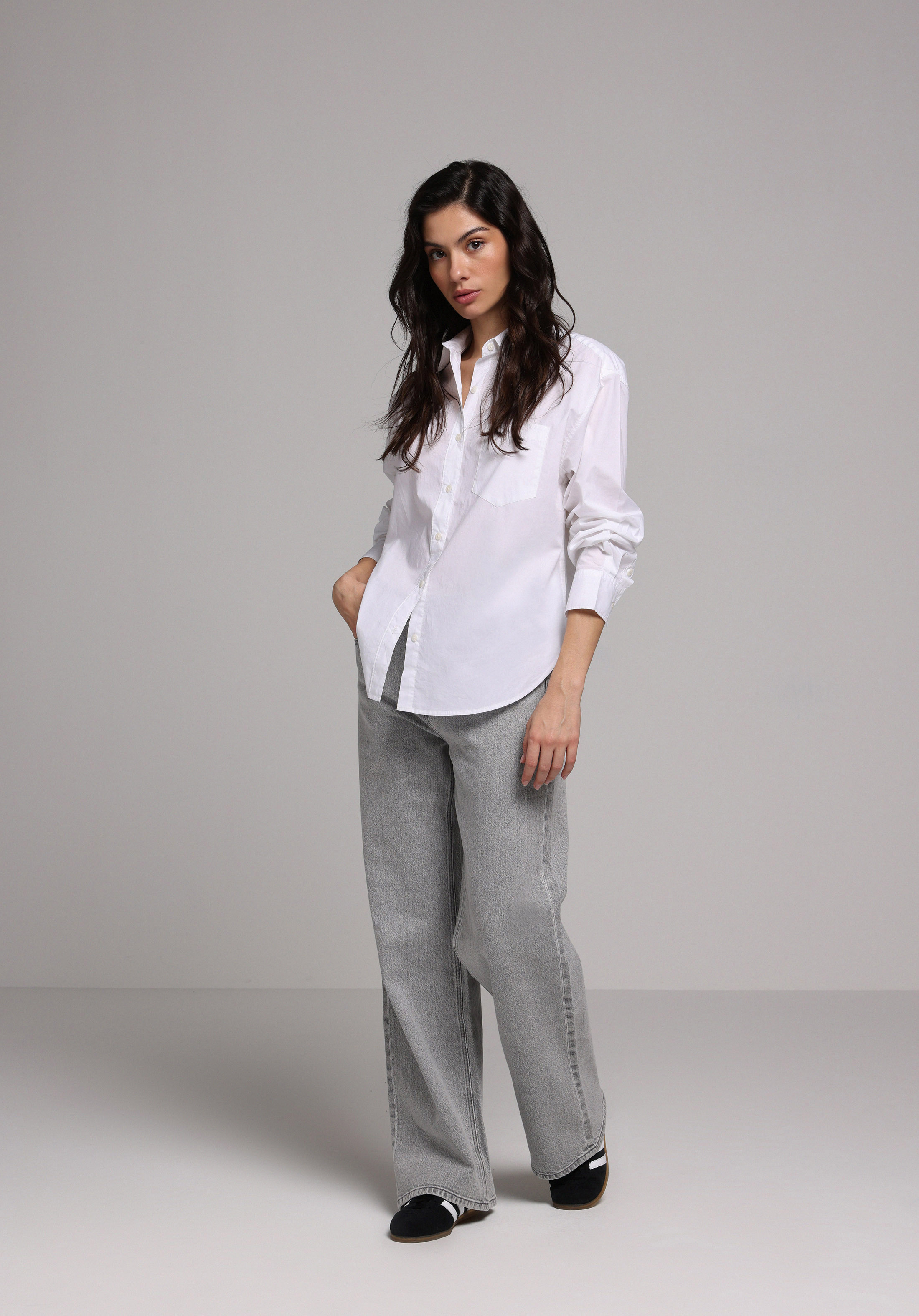 Regular Fit   Kadın Grey Denim Jean Pantolon