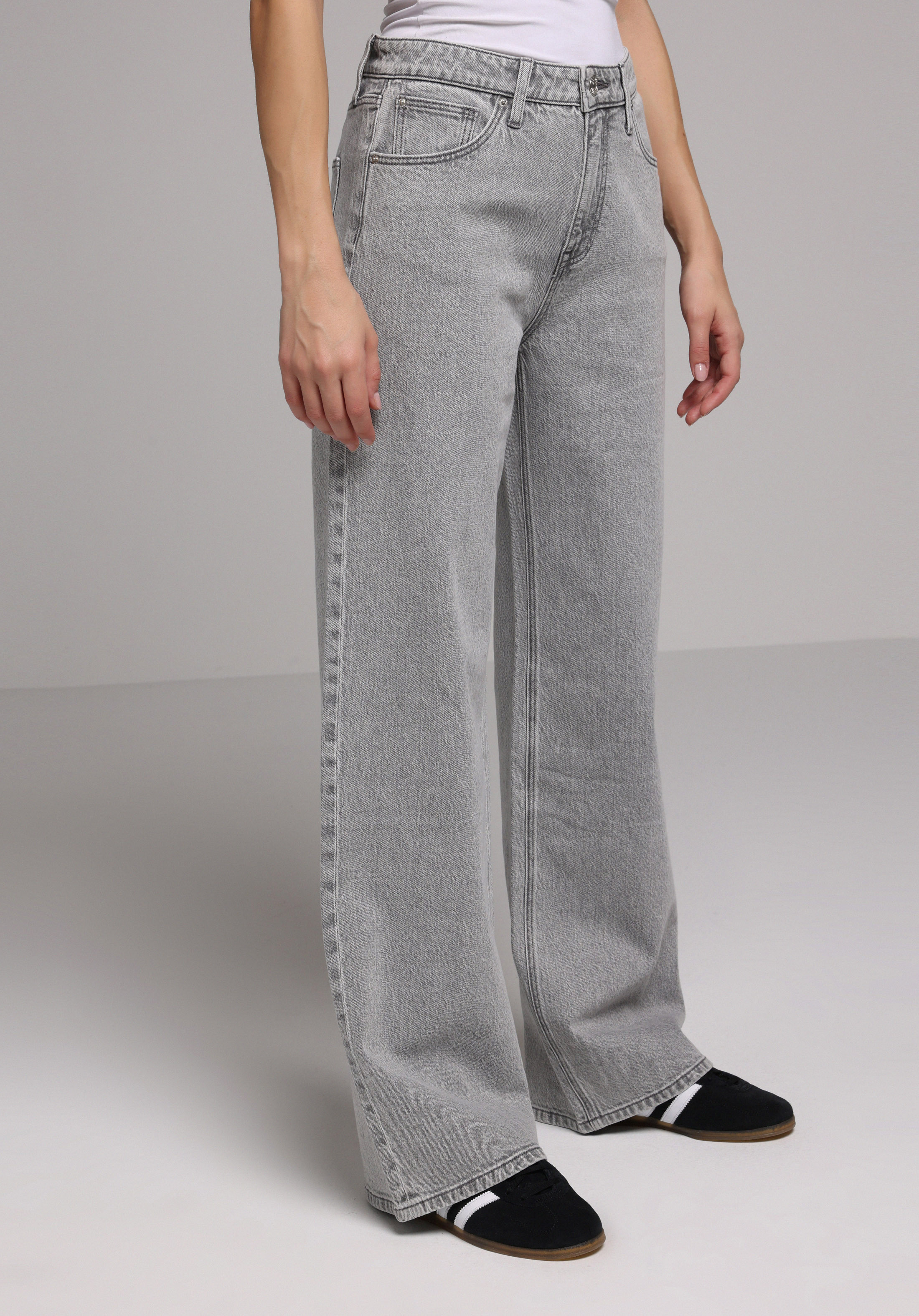 Regular Fit   Kadın Grey Denim Jean Pantolon