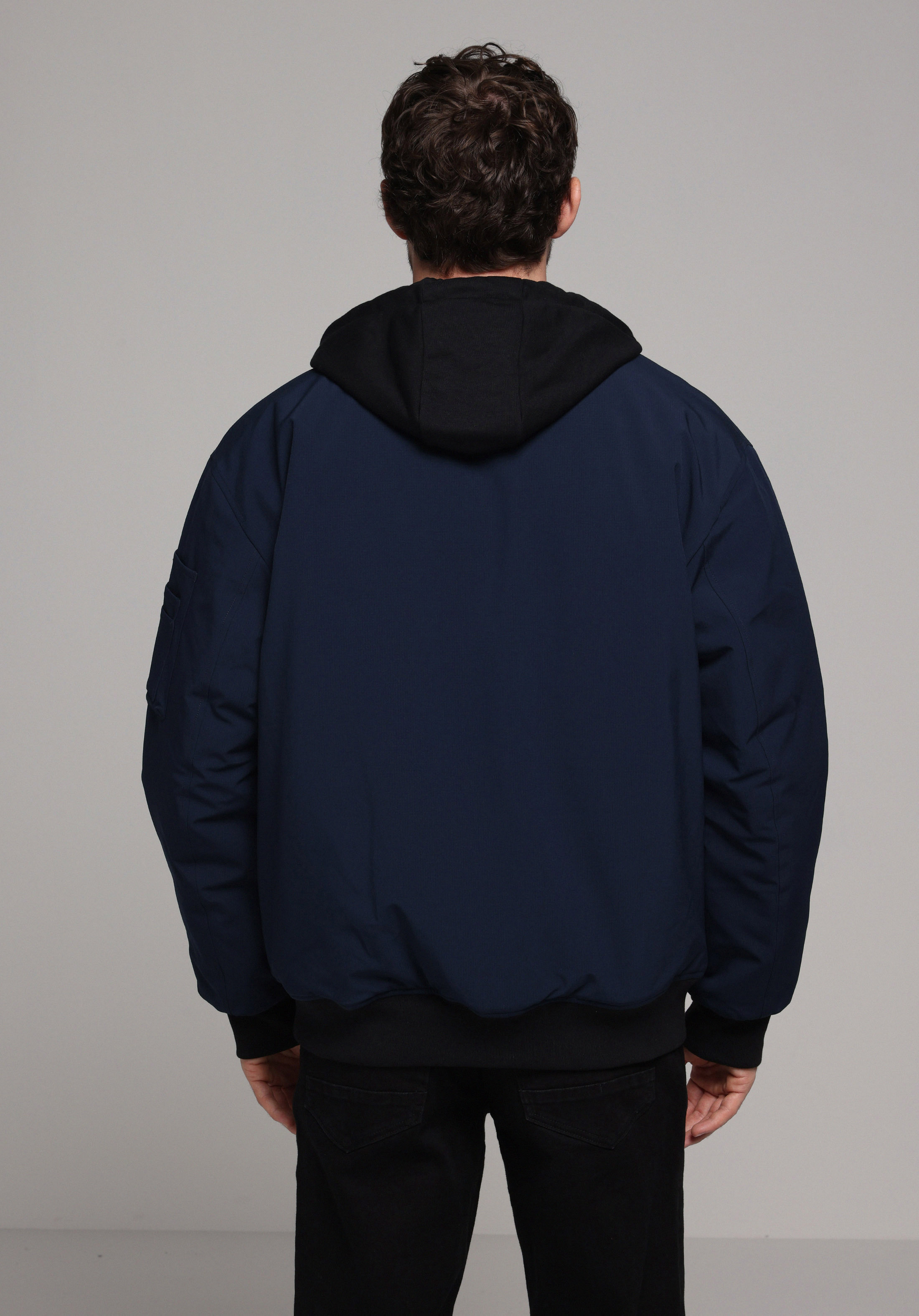 Oversize Fit     Erkek Lacivert Mont