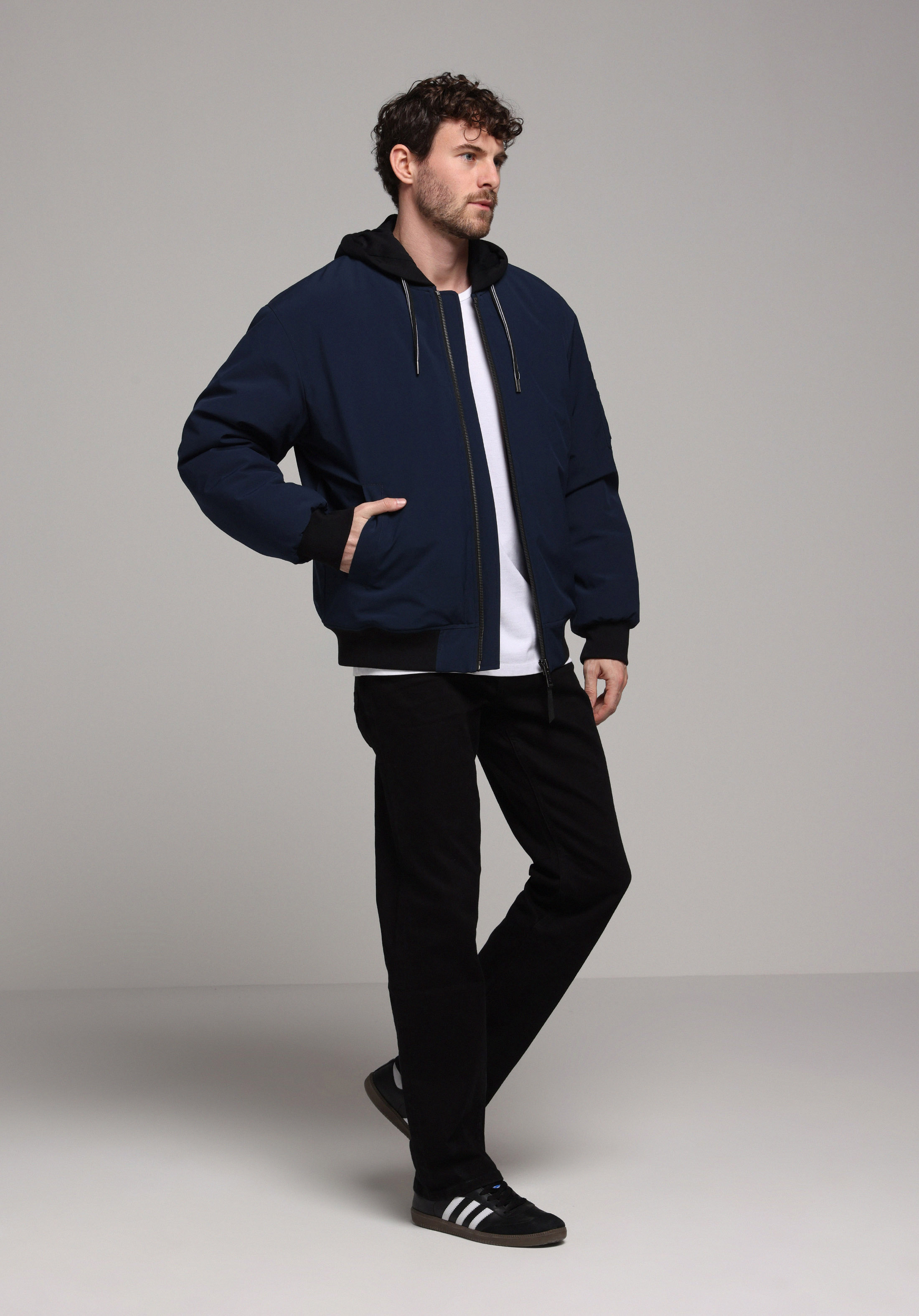 Oversize Fit     Erkek Lacivert Mont