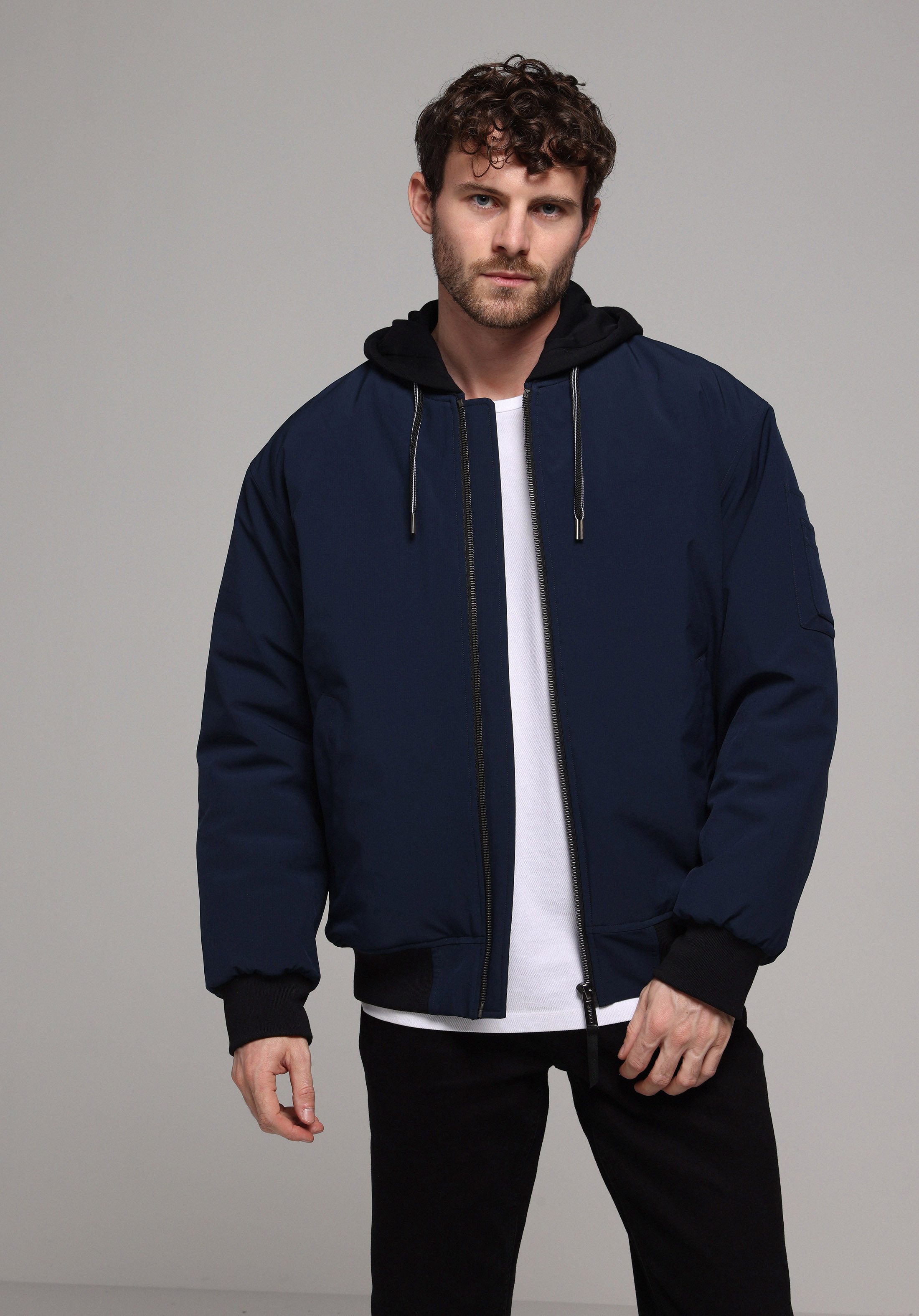 Oversize Fit     Erkek Lacivert Mont