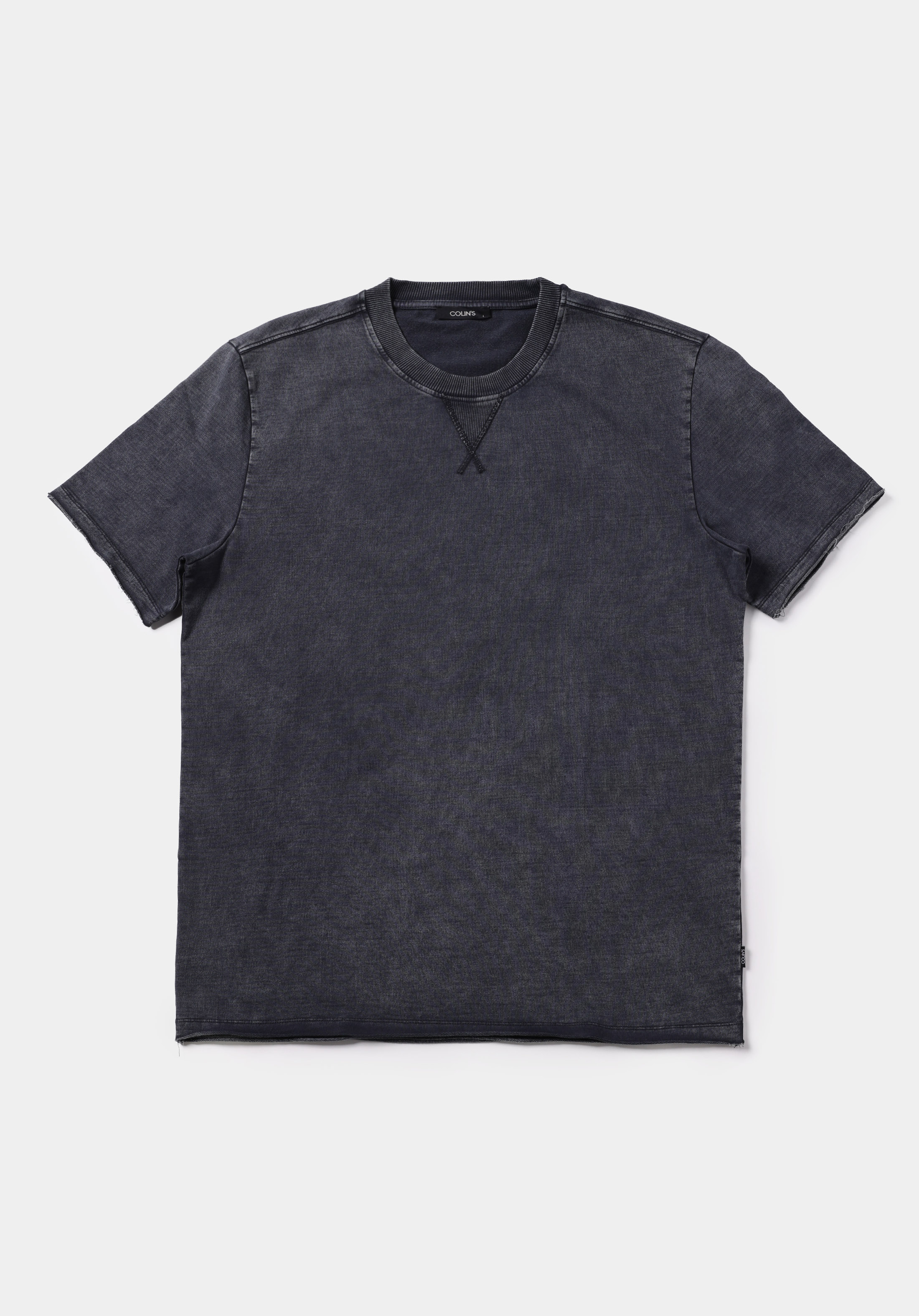 Comfort Fit Yuvarlak Yaka Düz Erkek Antrasit Kısa Kol Tişört