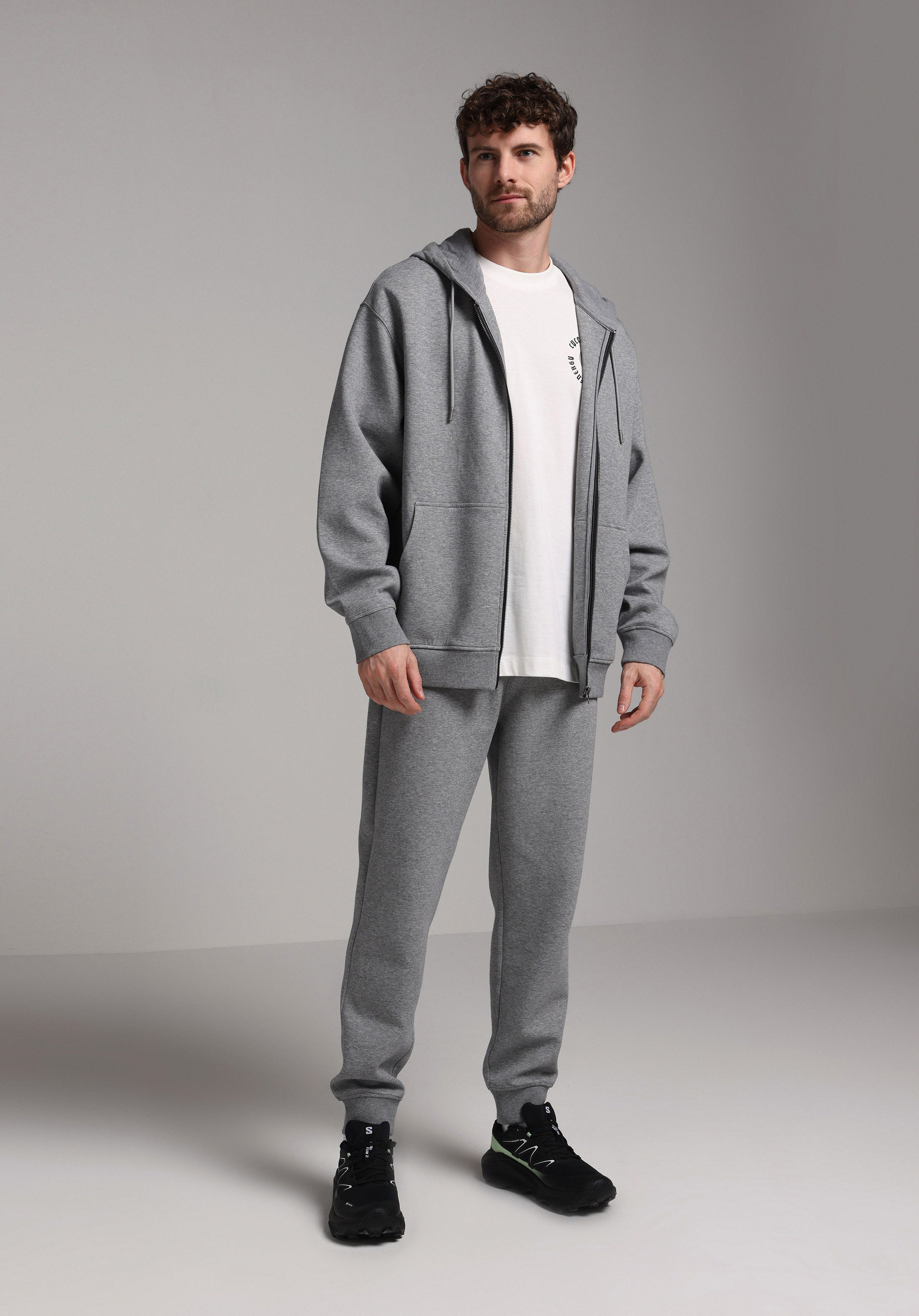 Regular Fit Orta Bel Düz Erkek Gri Eşofman Altı