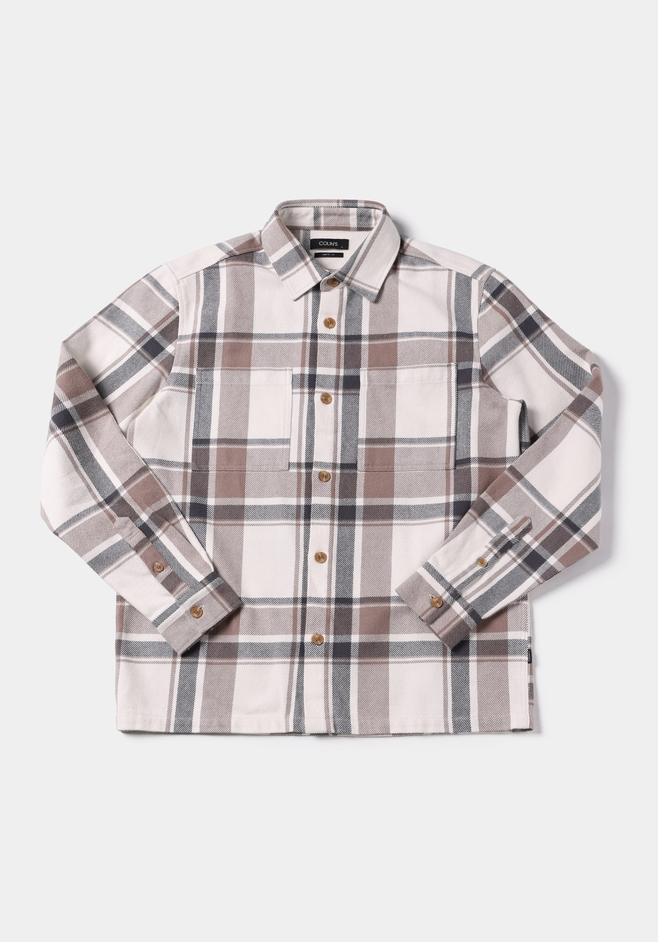 Comfort Fit   Erkek Ekru Shacket