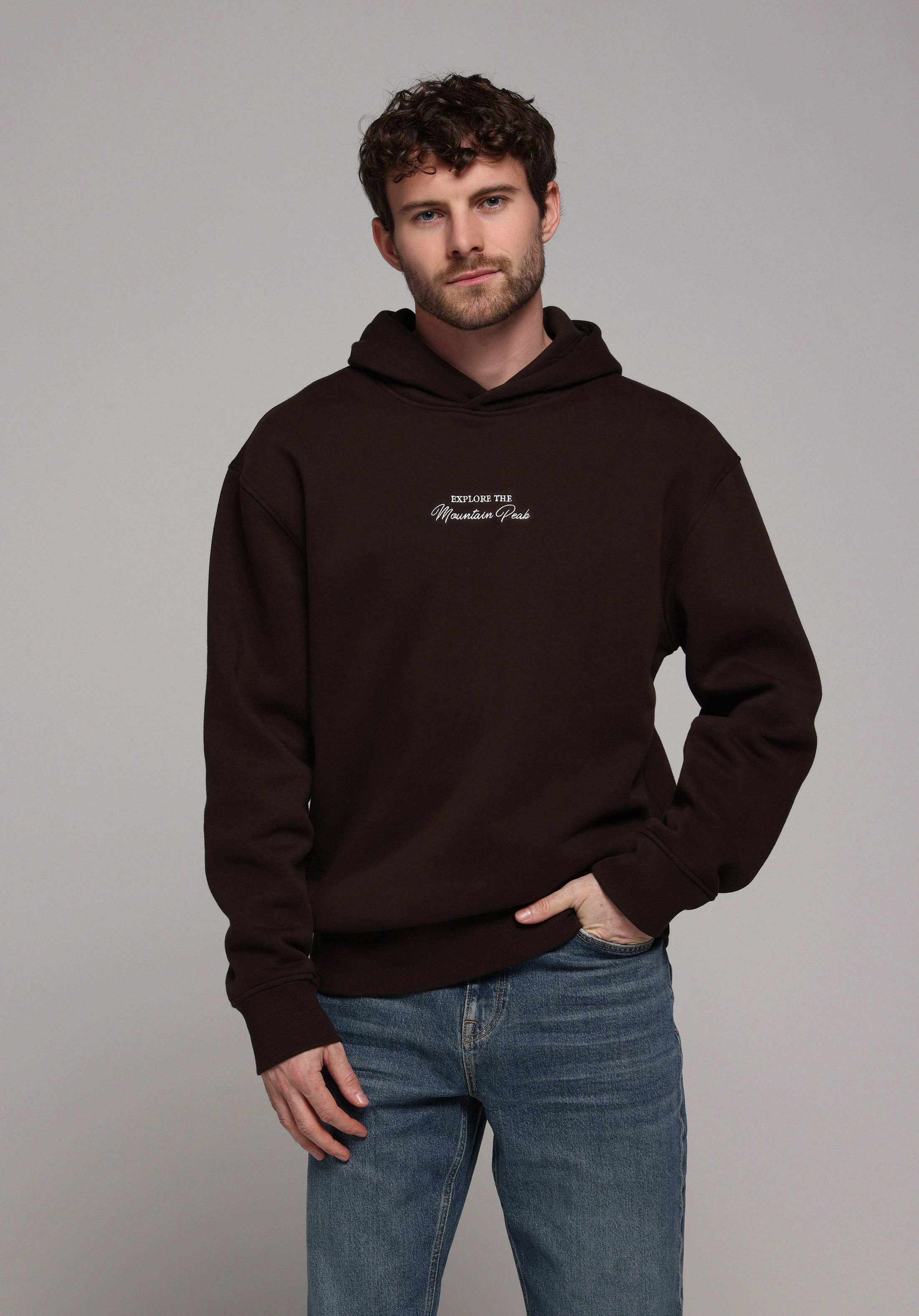 Comfort Fit   Erkek Kahverengi Sweatshirt