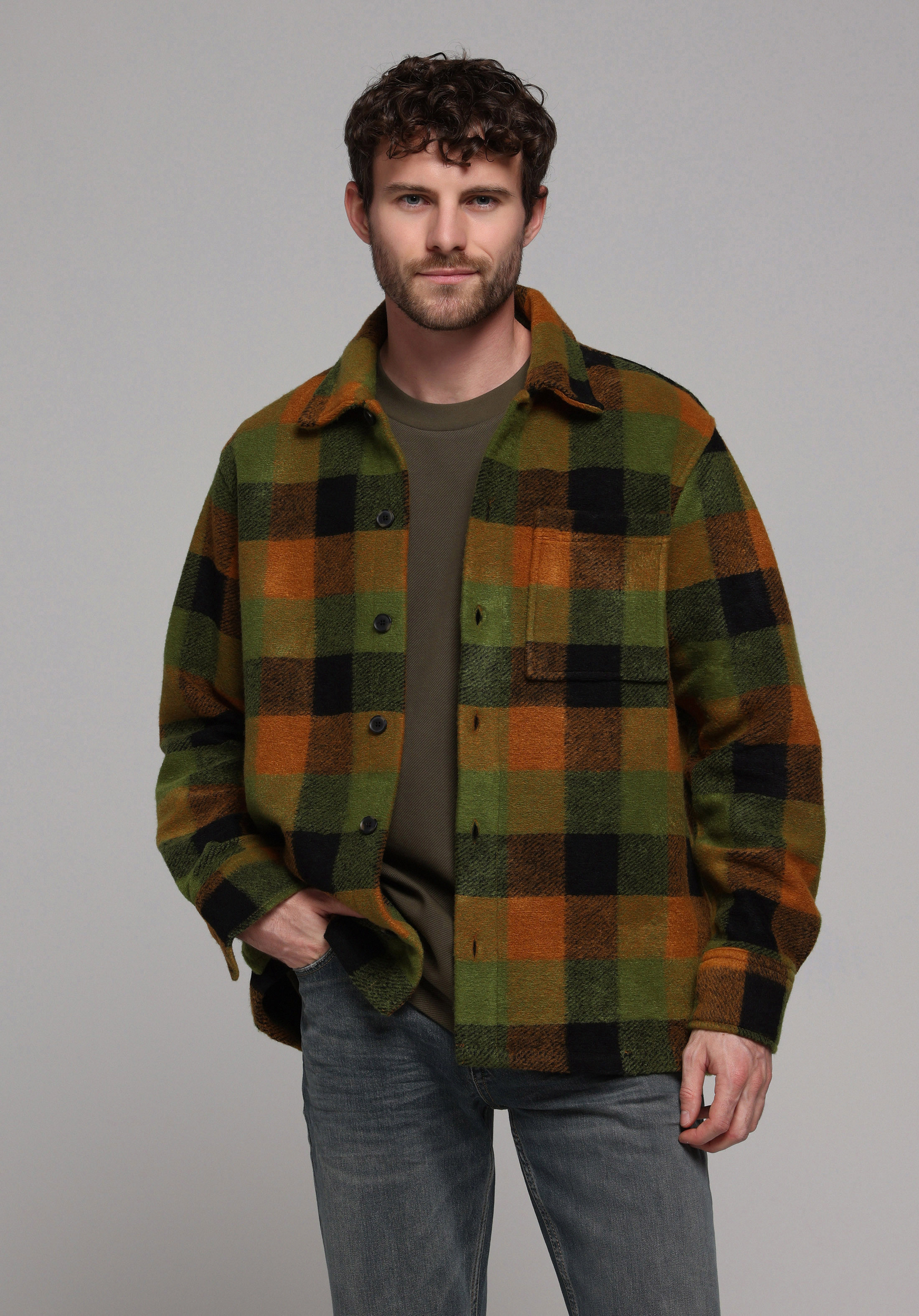 Comfort Fit   Erkek Yeşil Shacket