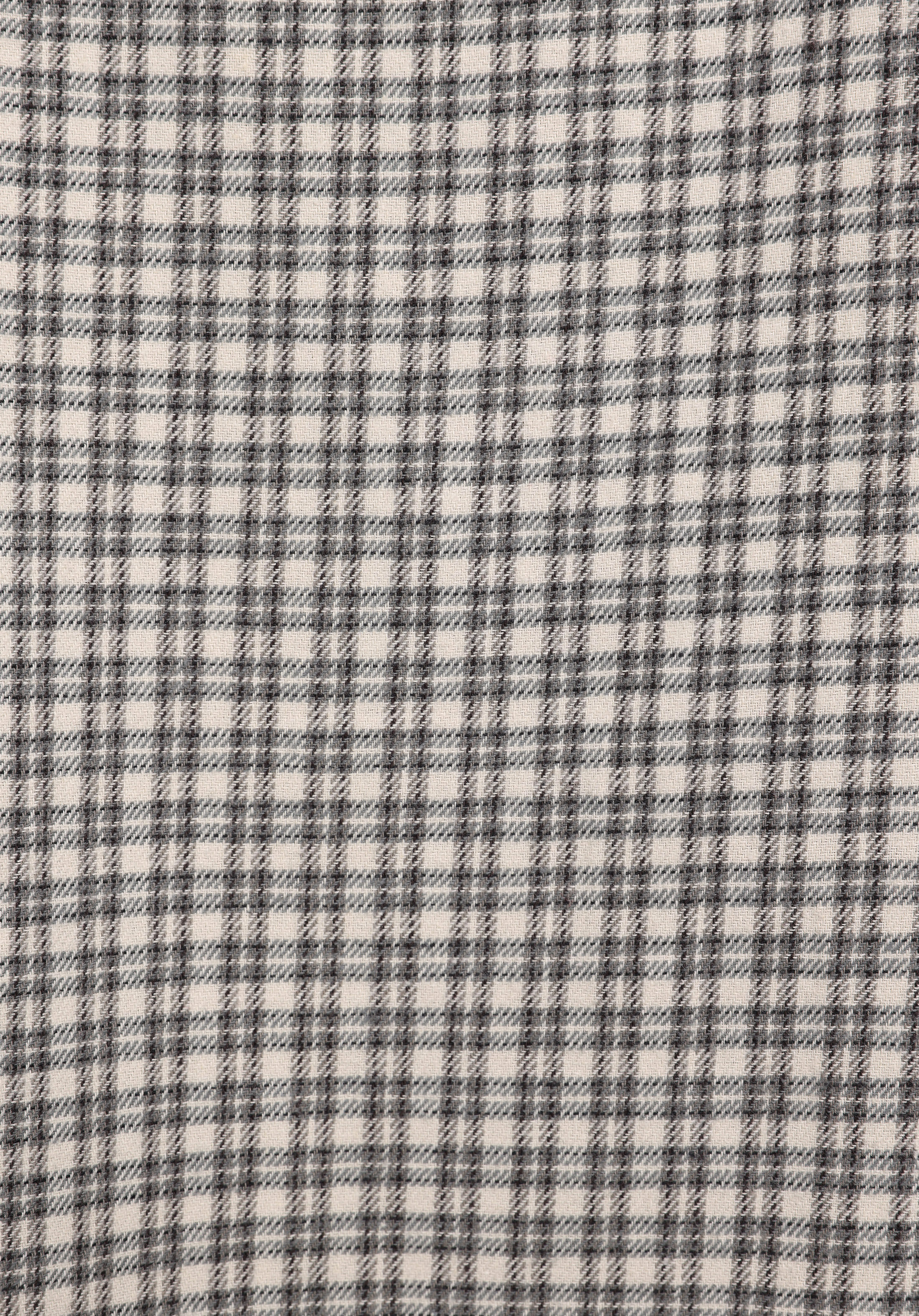 Comfort Fit Shirt Neck Ekoseli Erkek Ekru Uzun Kol Gömlek