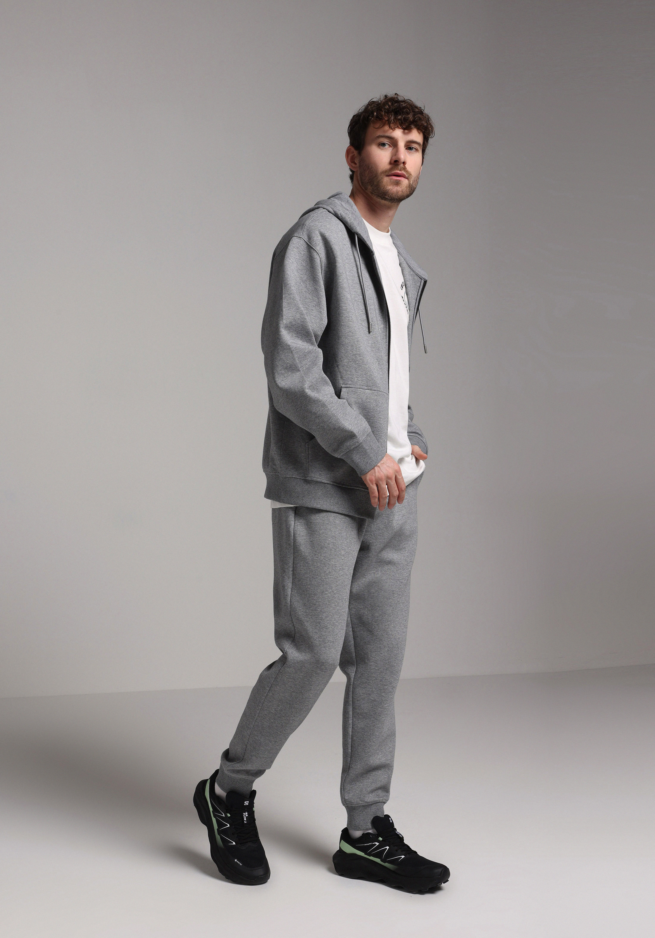 Regular Fit Orta Bel Düz Erkek Gri Eşofman Altı