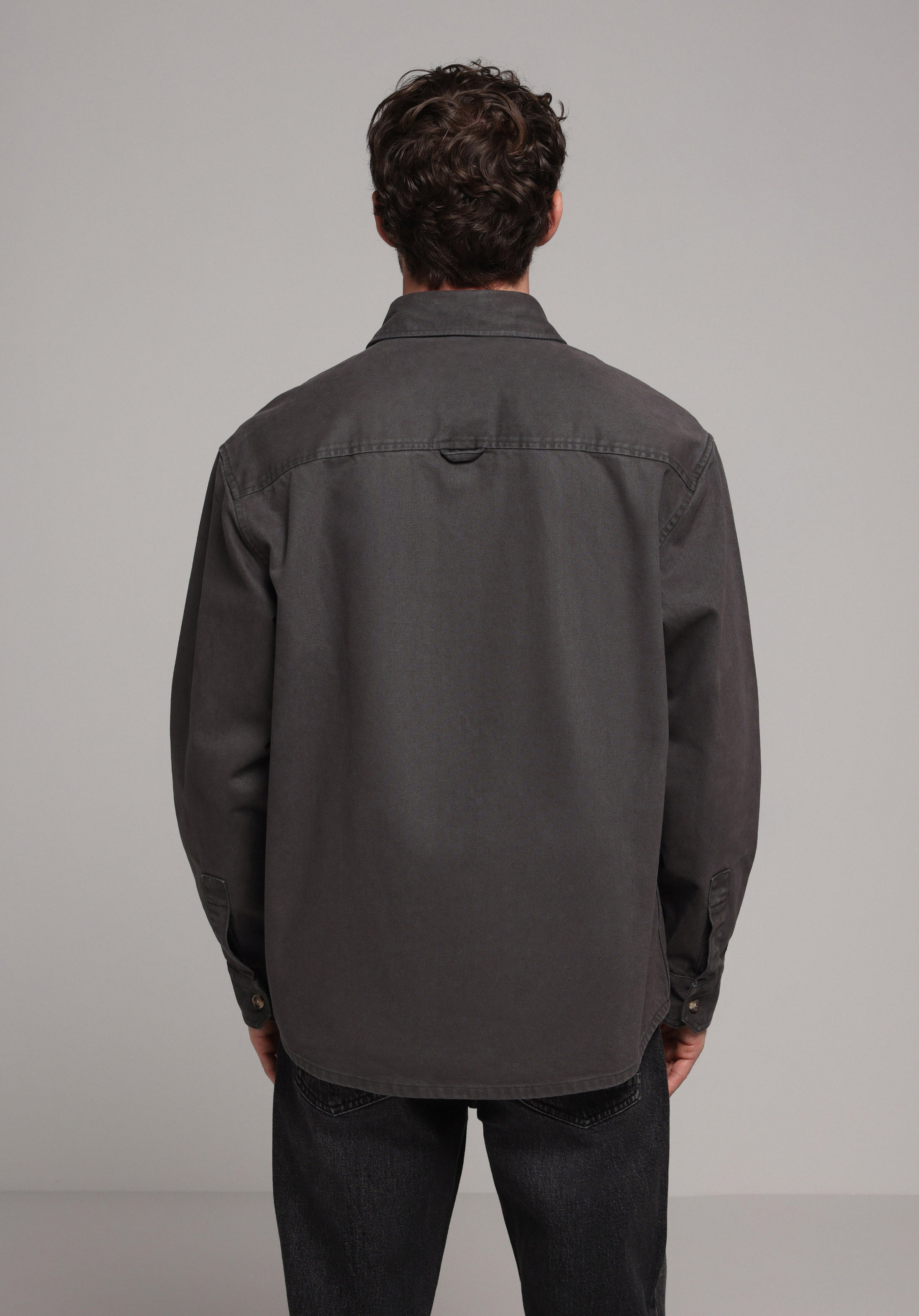 Oversize Fit   Erkek Antrasit Shacket