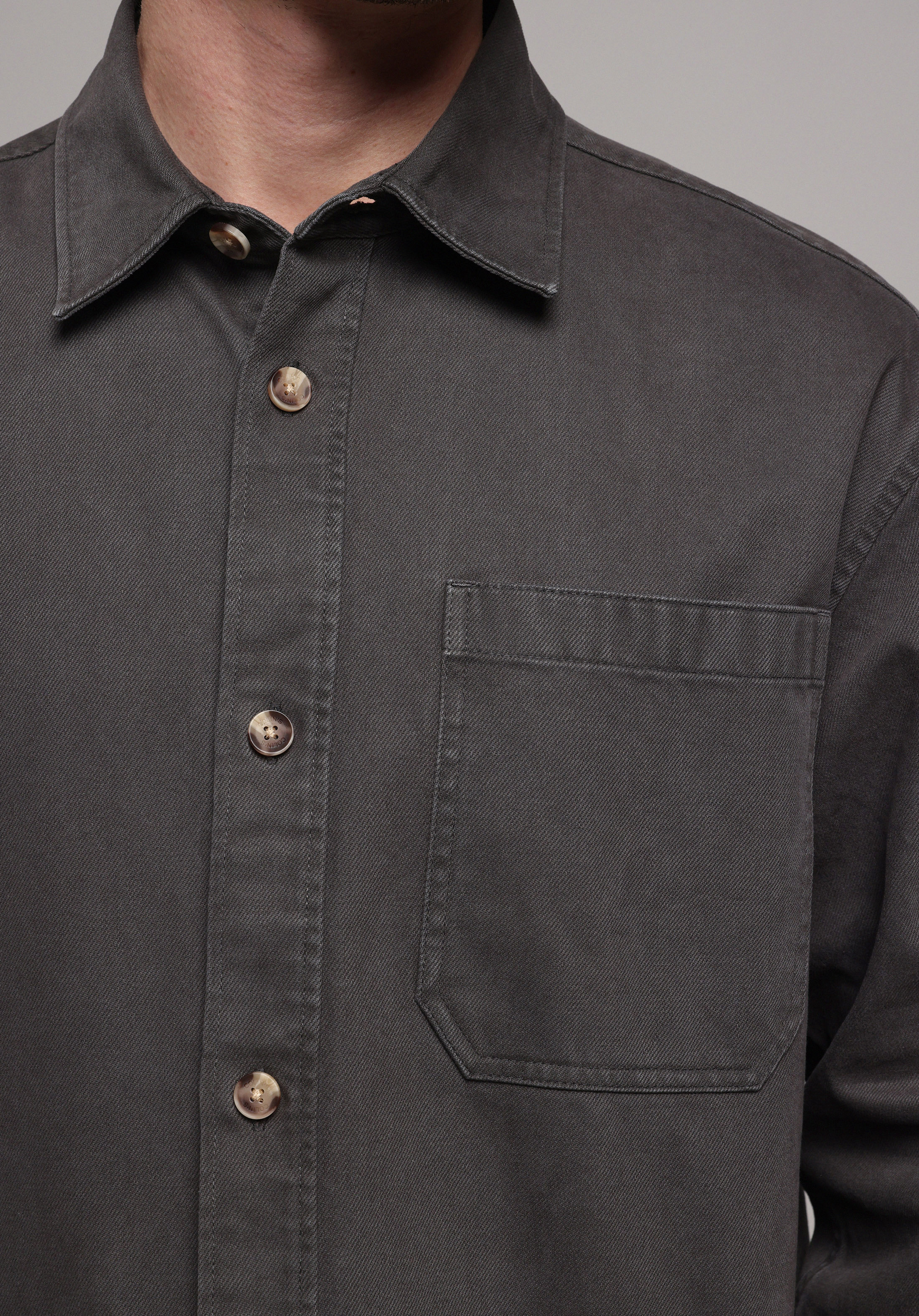 Oversize Fit   Erkek Antrasit Shacket