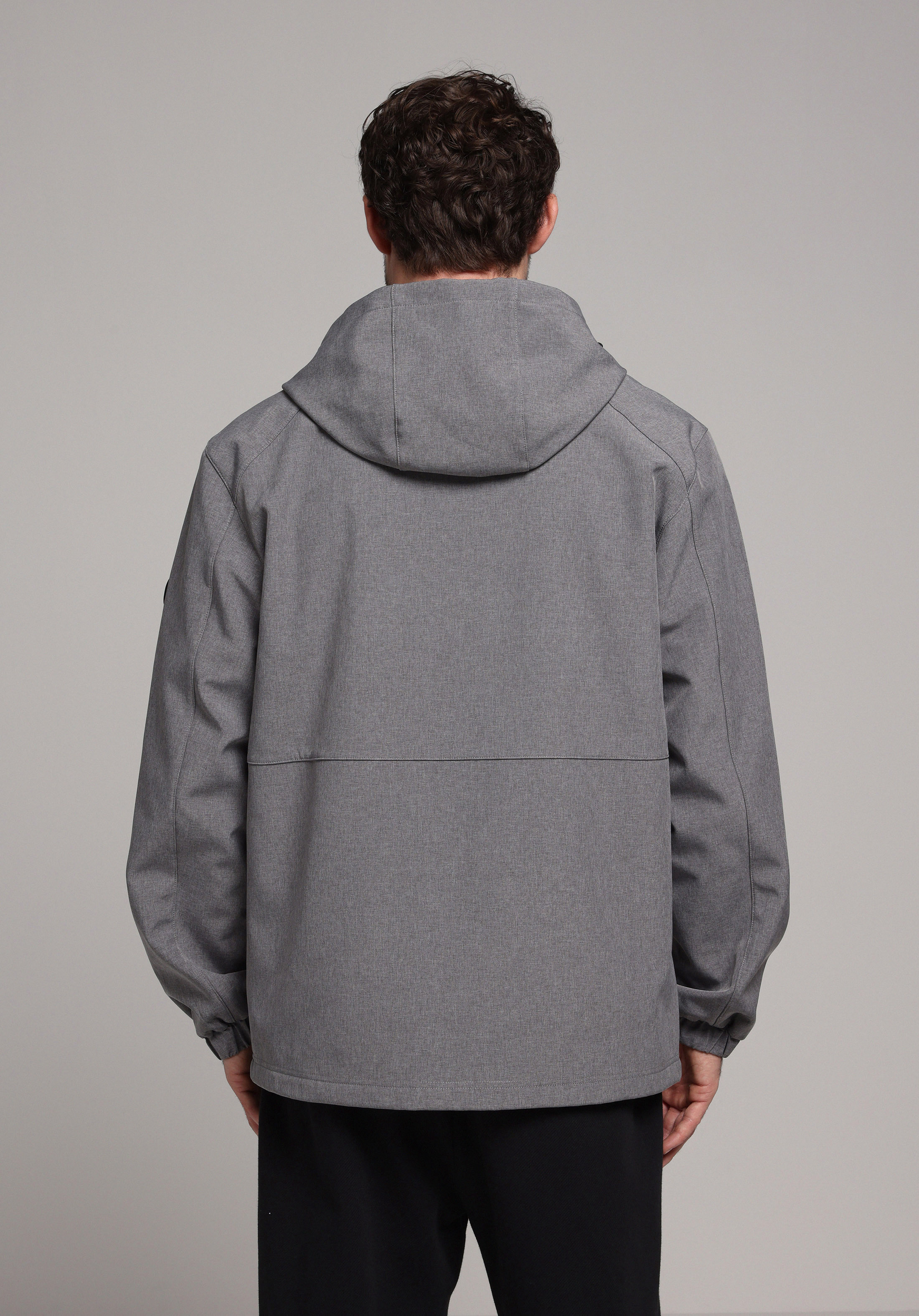 Regular Fit     Erkek Gri Yağmurluk