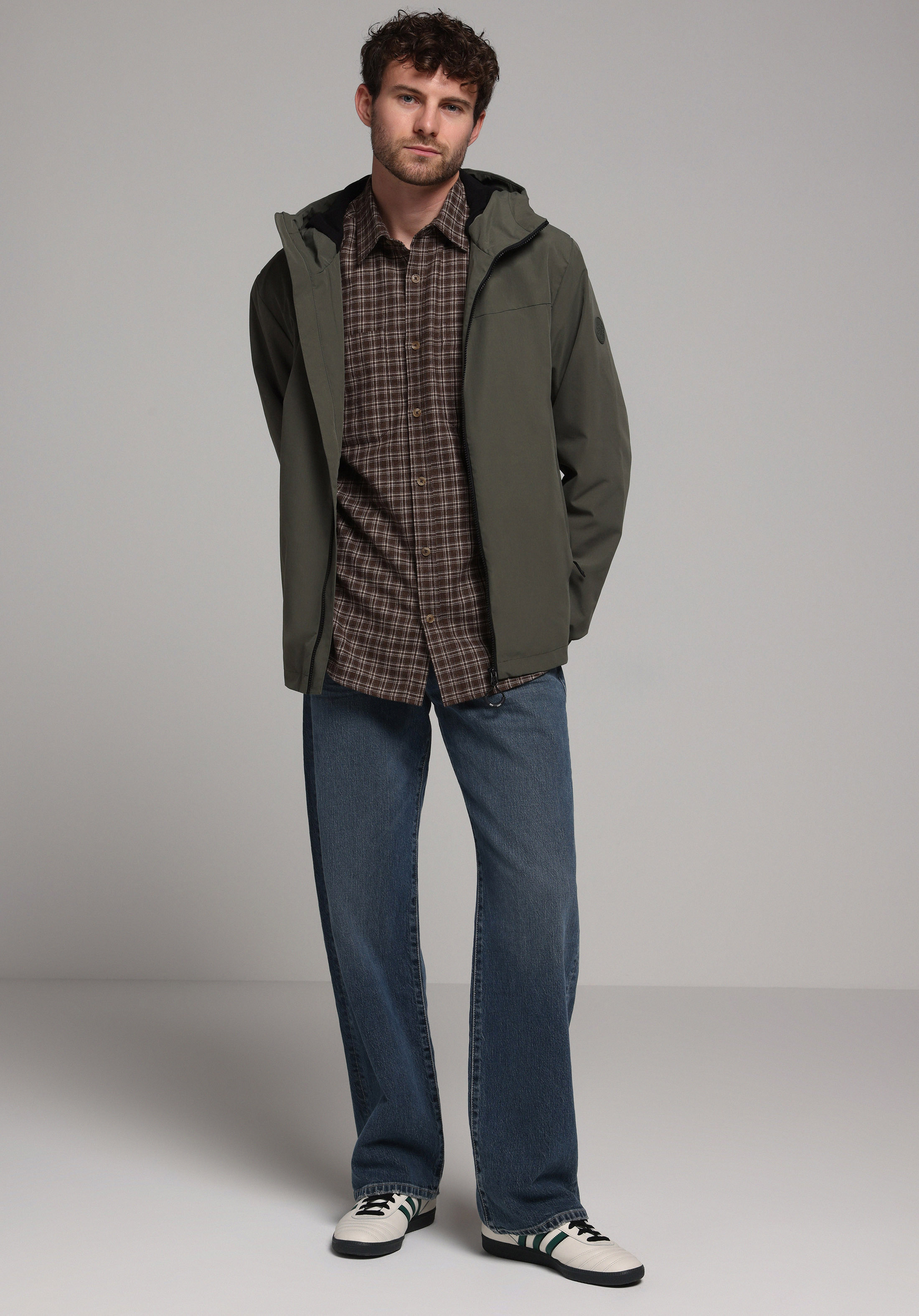 Regular Fit     Erkek Yeşil Yağmurluk