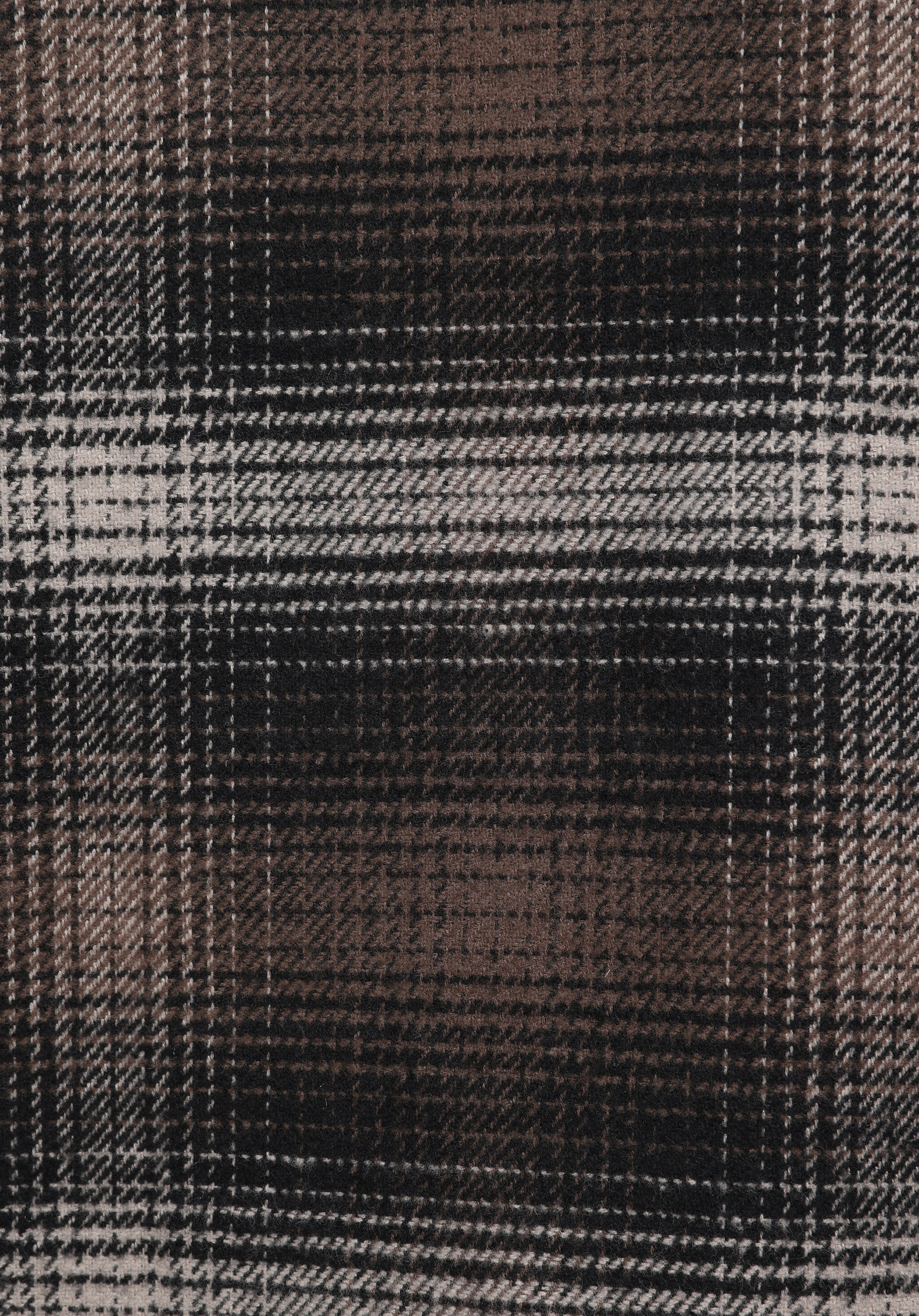 Comfort Fit Shirt Neck Ekoseli Erkek Kahverengi Uzun Kol Gömlek