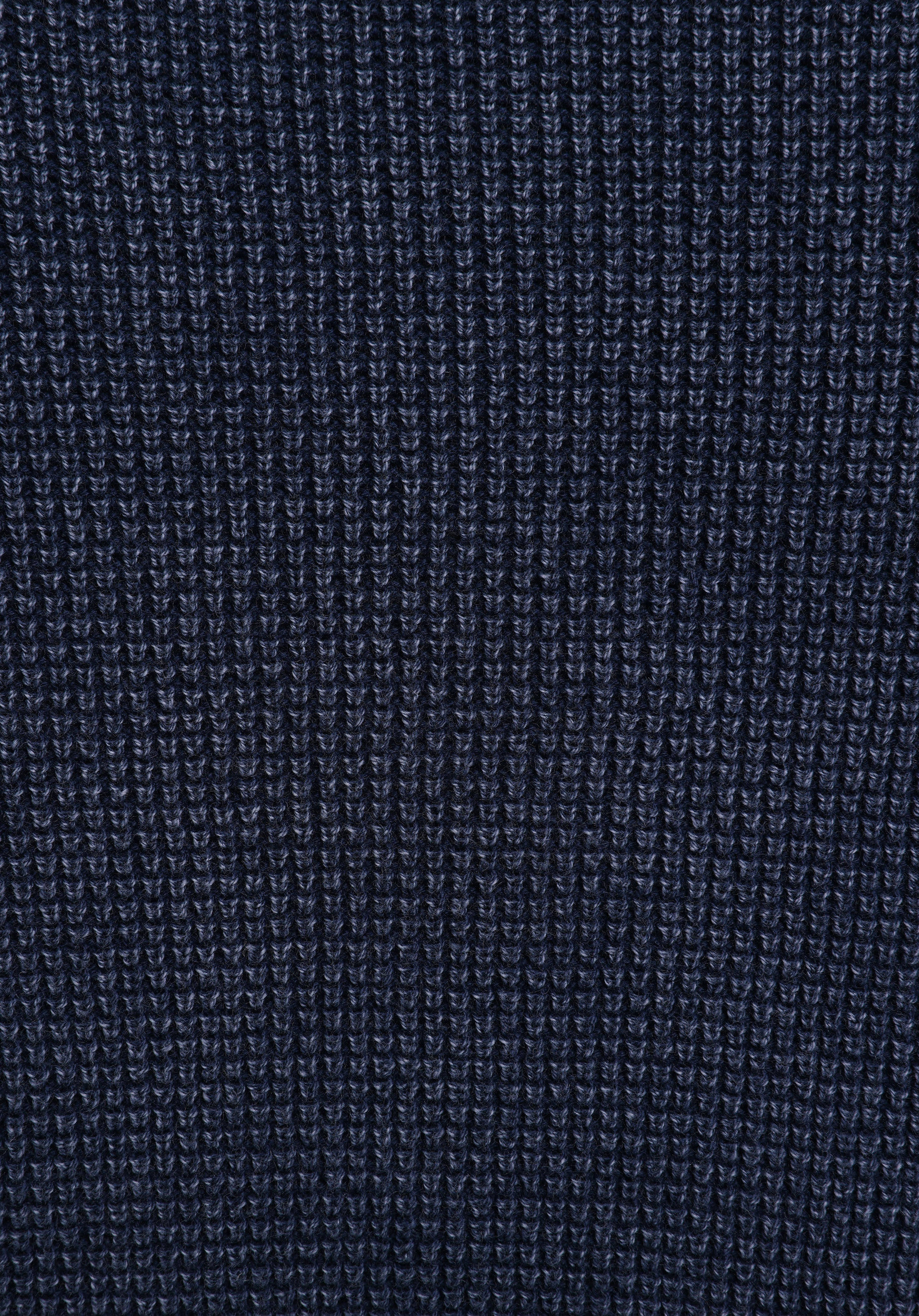 Regular Fit Yuvarlak Yaka Jakarlı Erkek Mavi Kazak