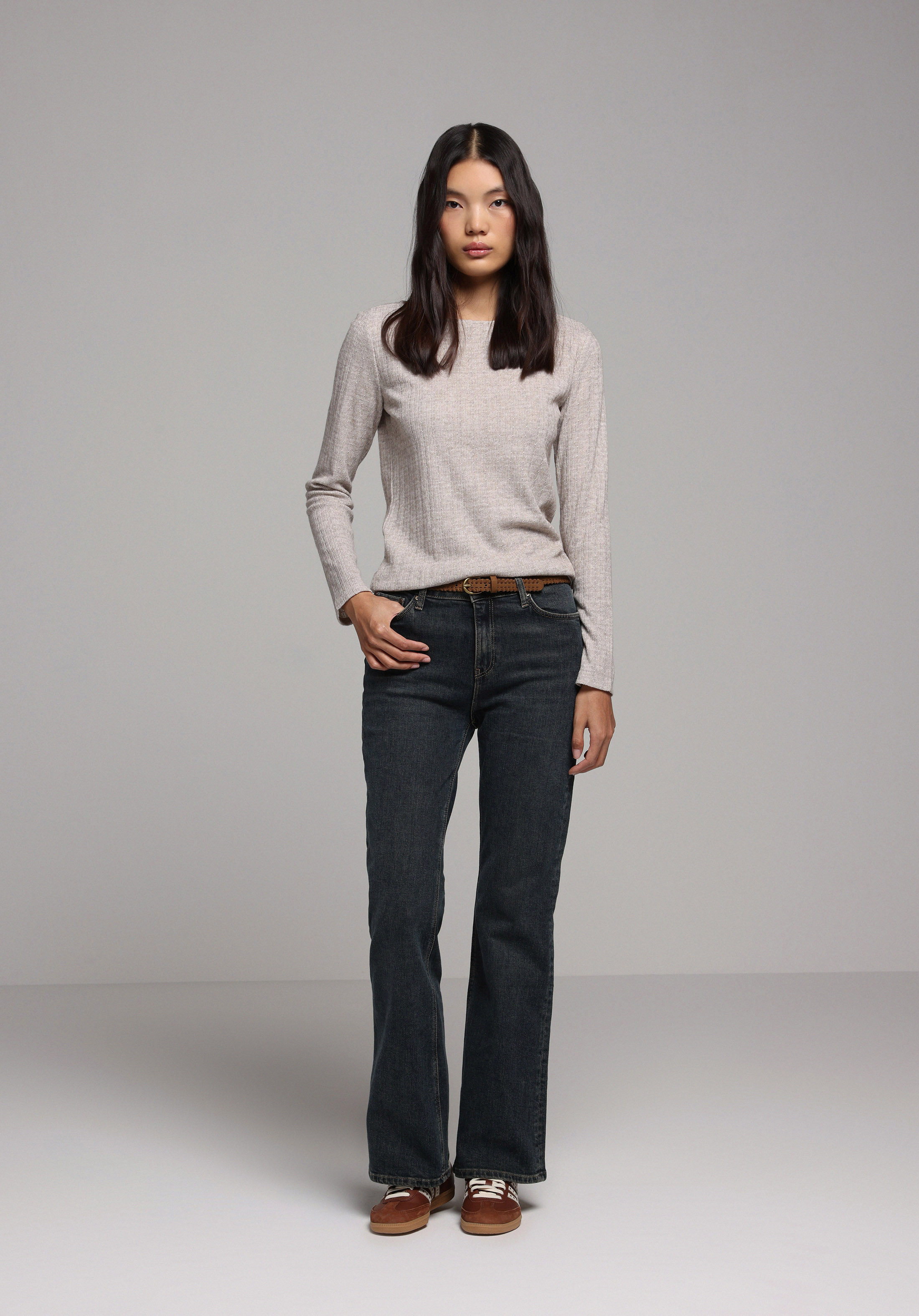 Regular Fit   Kadın Bej Tişört