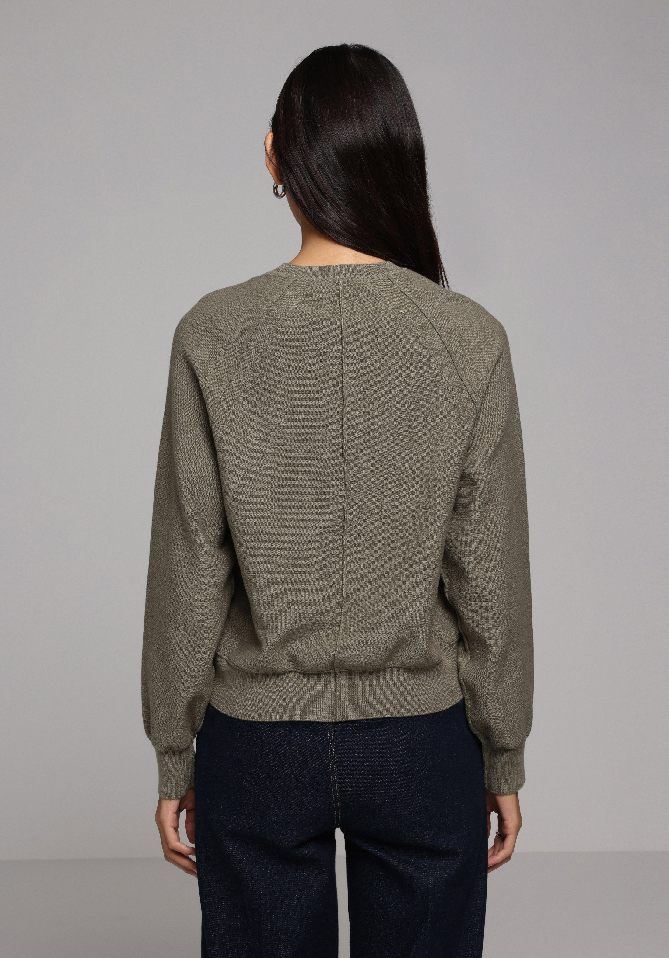 Regular Fit Düğmeli Yaka Düz Kadın Yeşil Kazak