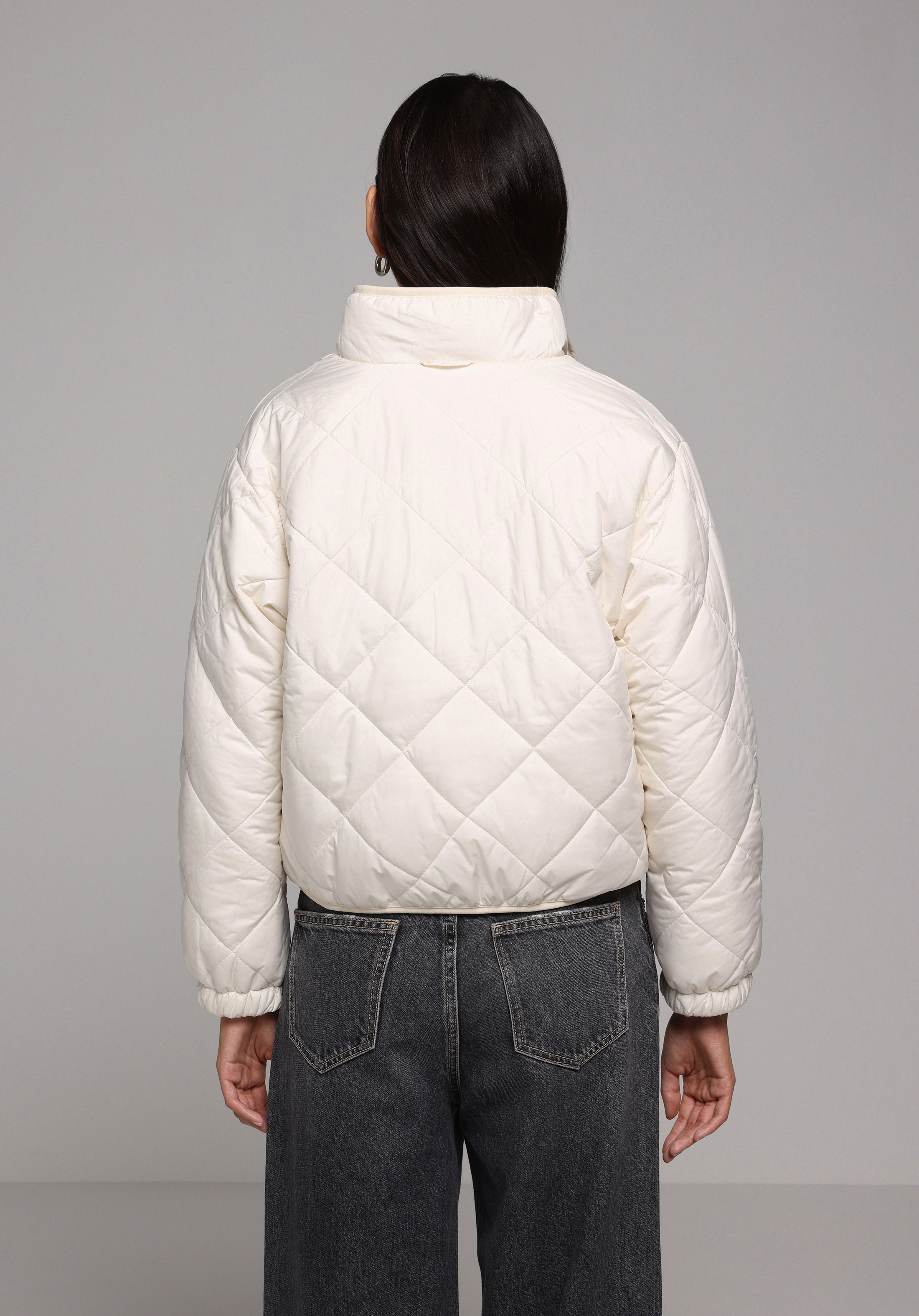 Regular Fit Dik Yaka Çıtçıtlı Astarlı Çift Yönlü Kadın Bej Mont