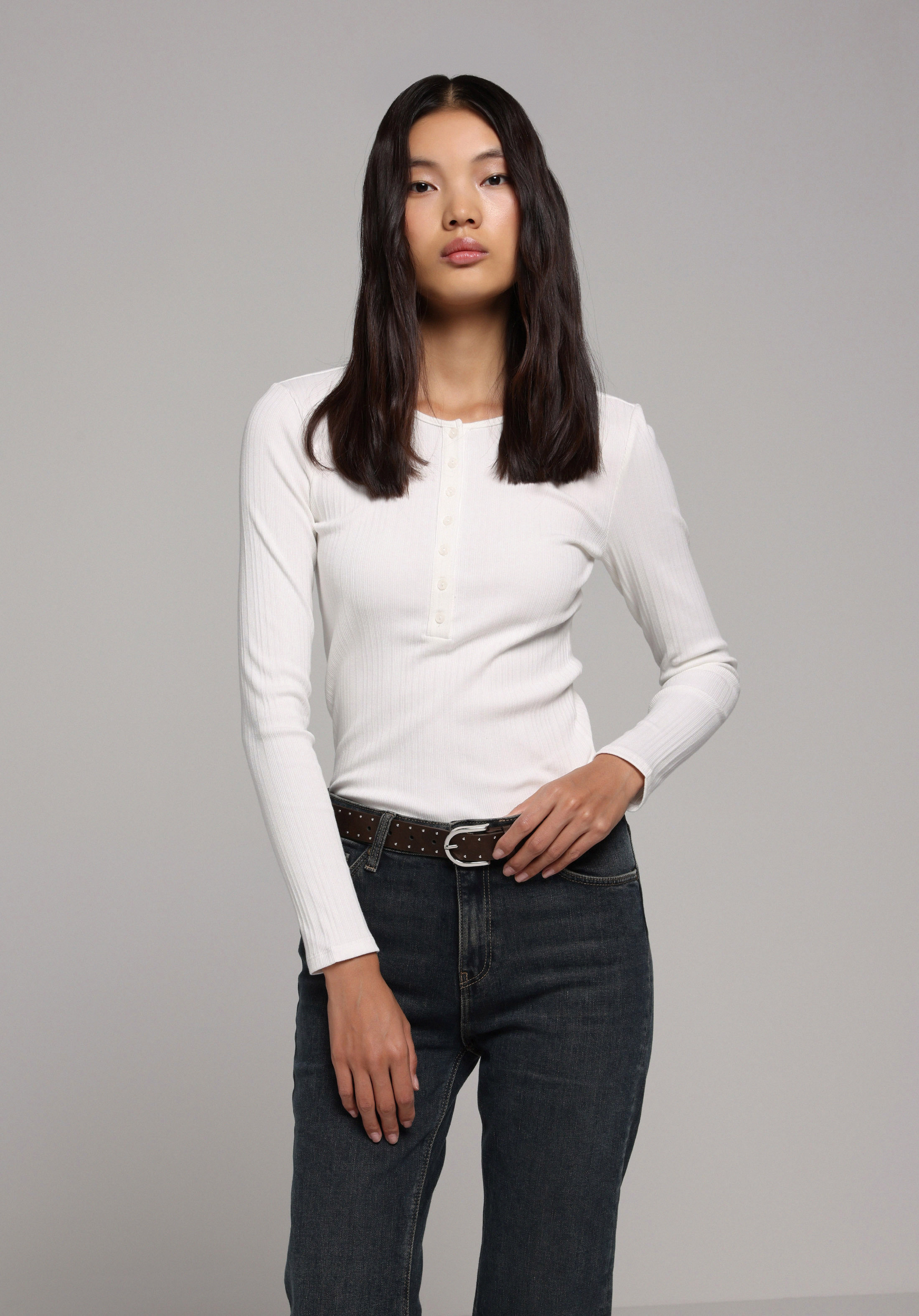 Slim Fit   Kadın Beyaz Tişört