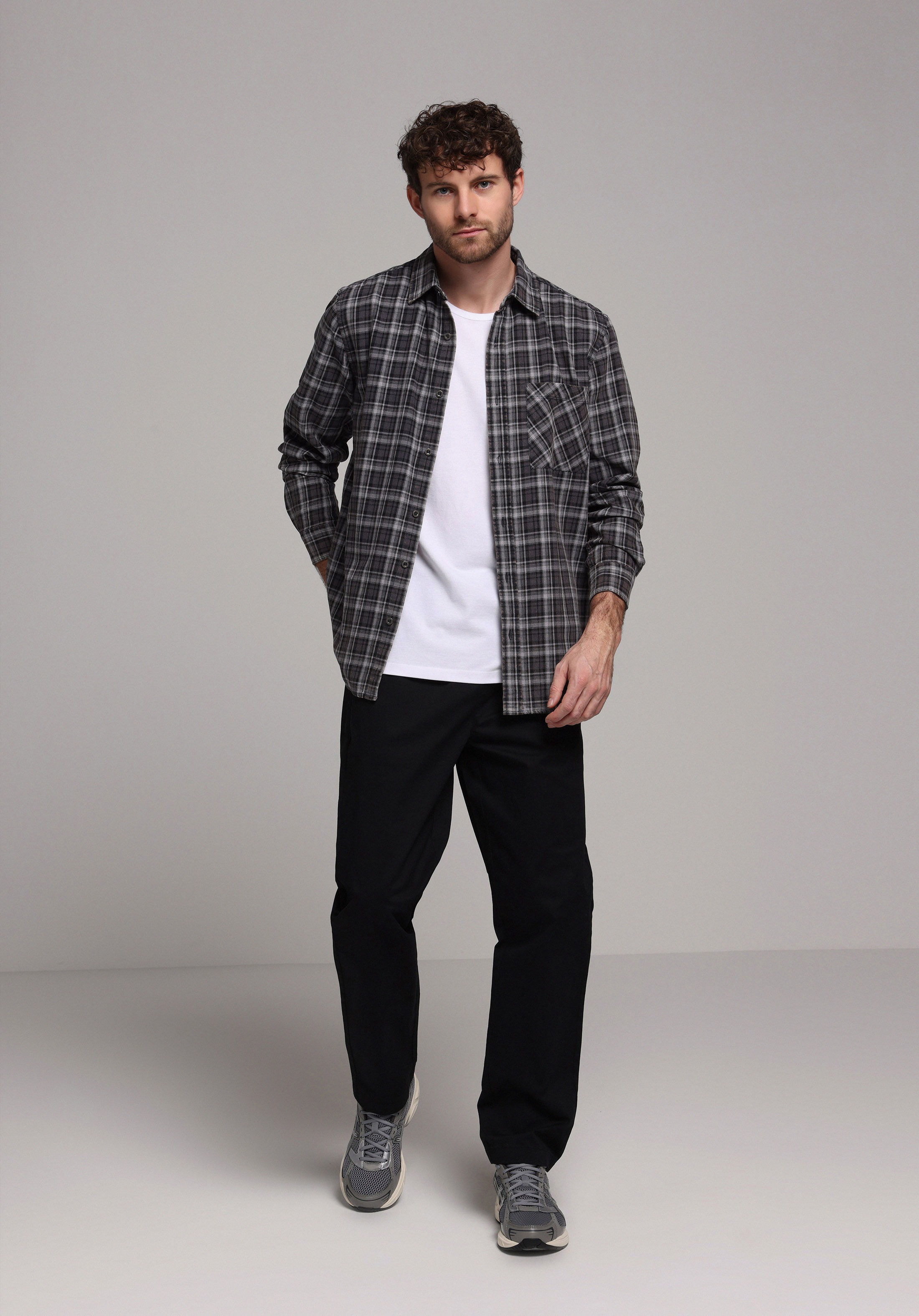 Regular Fit Orta Bel Düz Paça Erkek Siyah  Pantolon