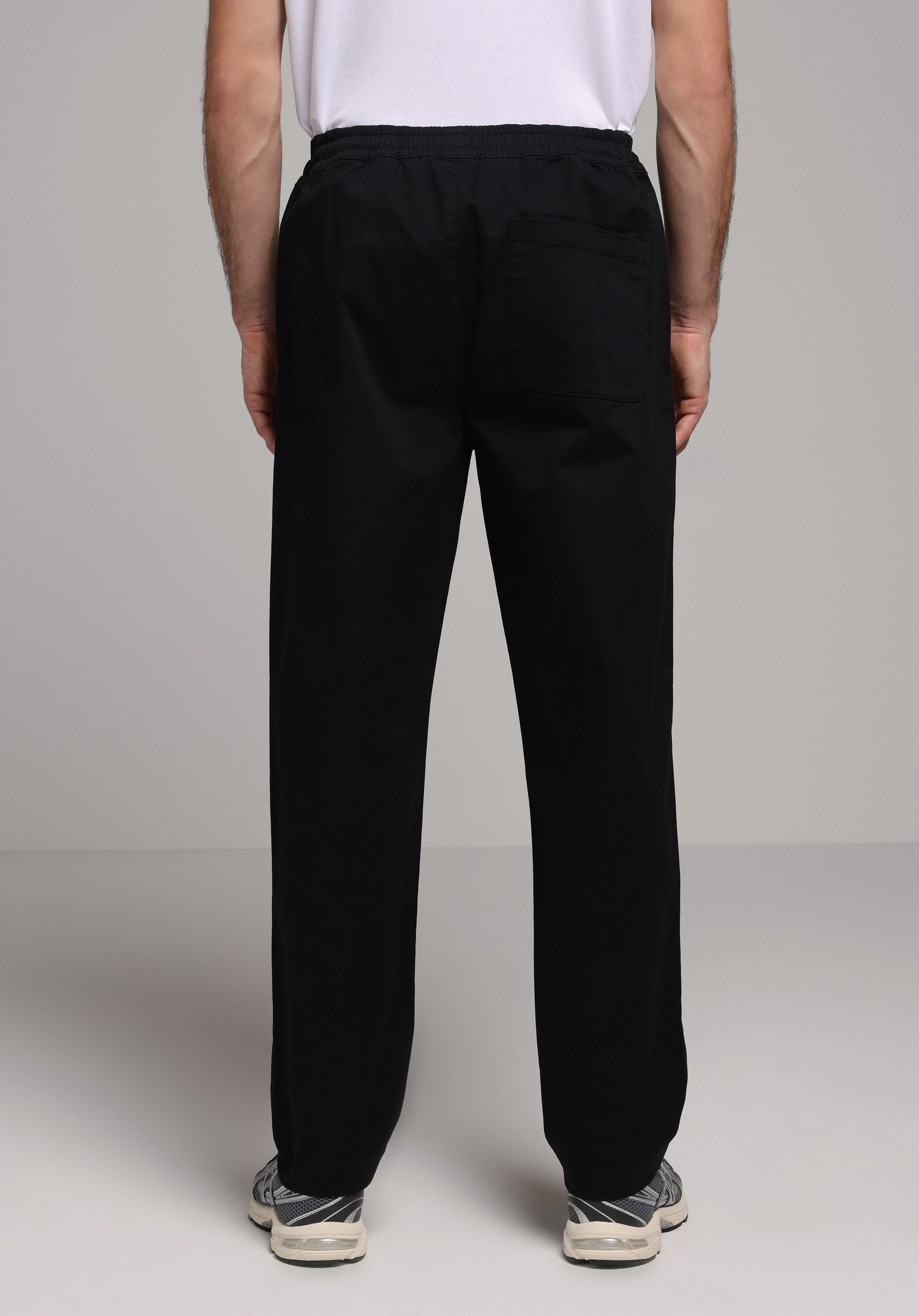 Regular Fit Orta Bel Düz Paça Erkek Siyah  Pantolon