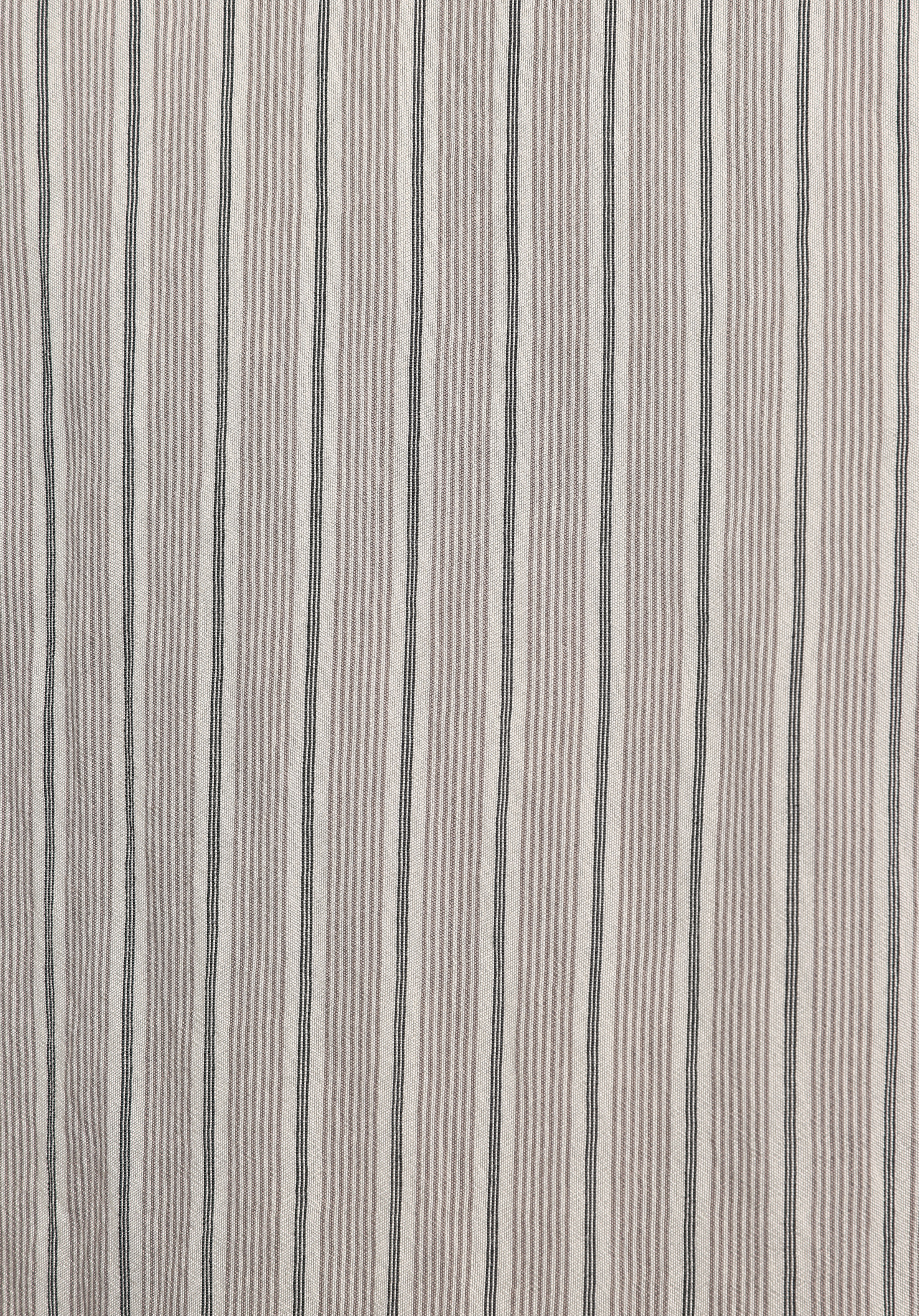 Fashion Fit Shirt Neck Çizgili Kadın Bej Uzun Kol Gömlek