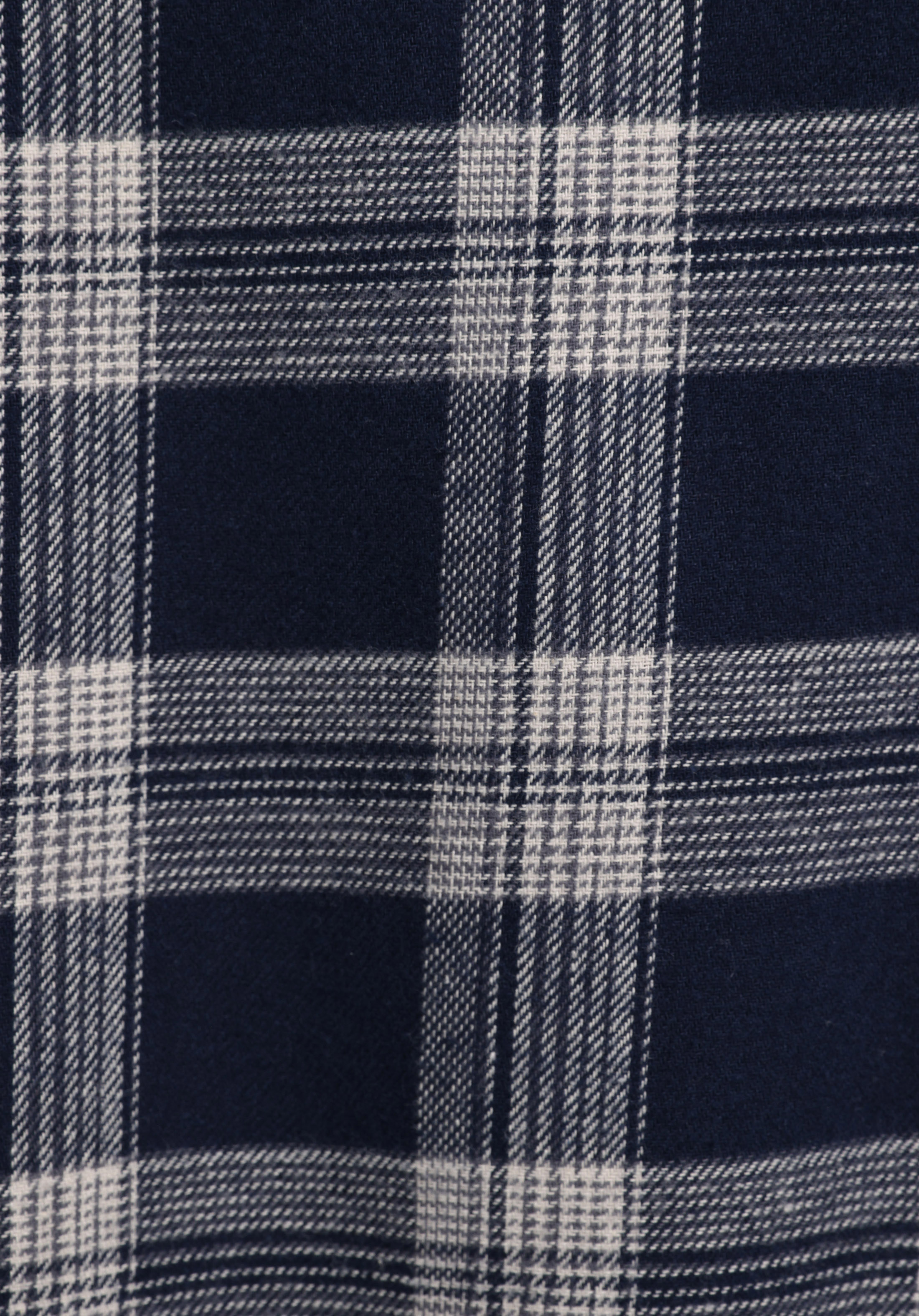 Regular Fit Shirt Neck Ekoseli Erkek Lacivert Uzun Kol Gömlek