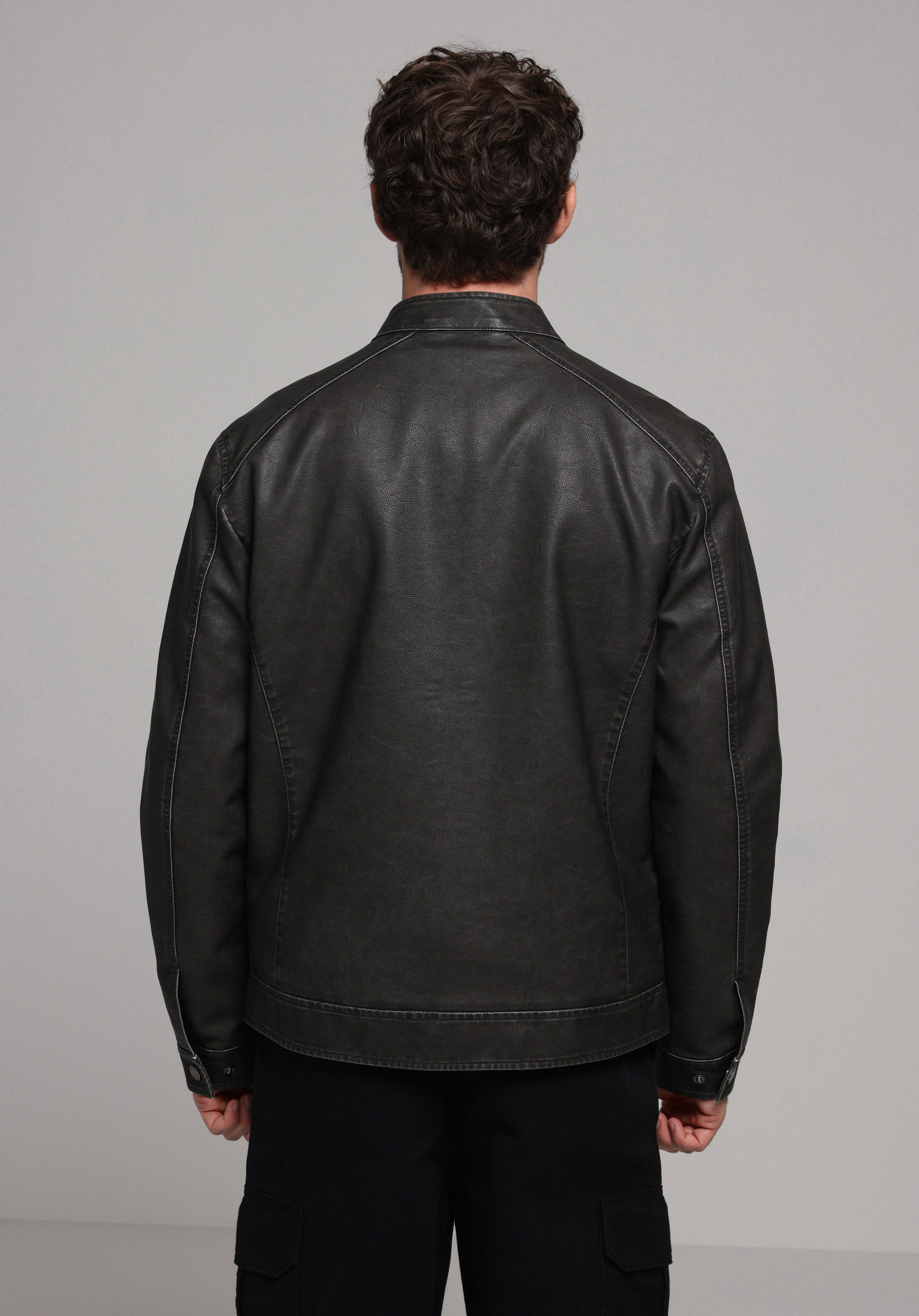 Slim Fit     Erkek Antrasit Mont Pu