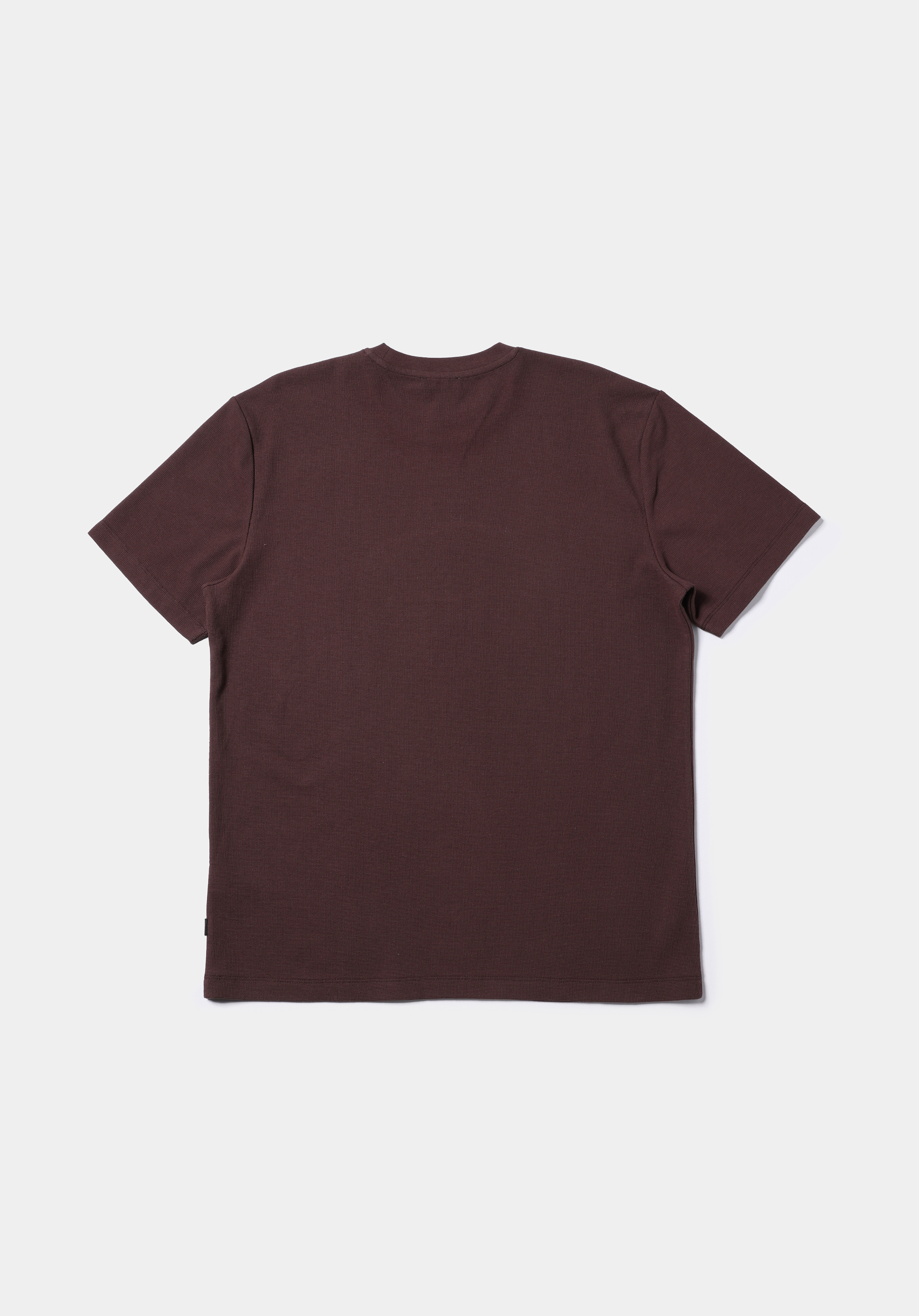 Comfort Fit Yuvarlak Yaka Jakarlı Erkek Kahverengi Kısa Kol Tişört