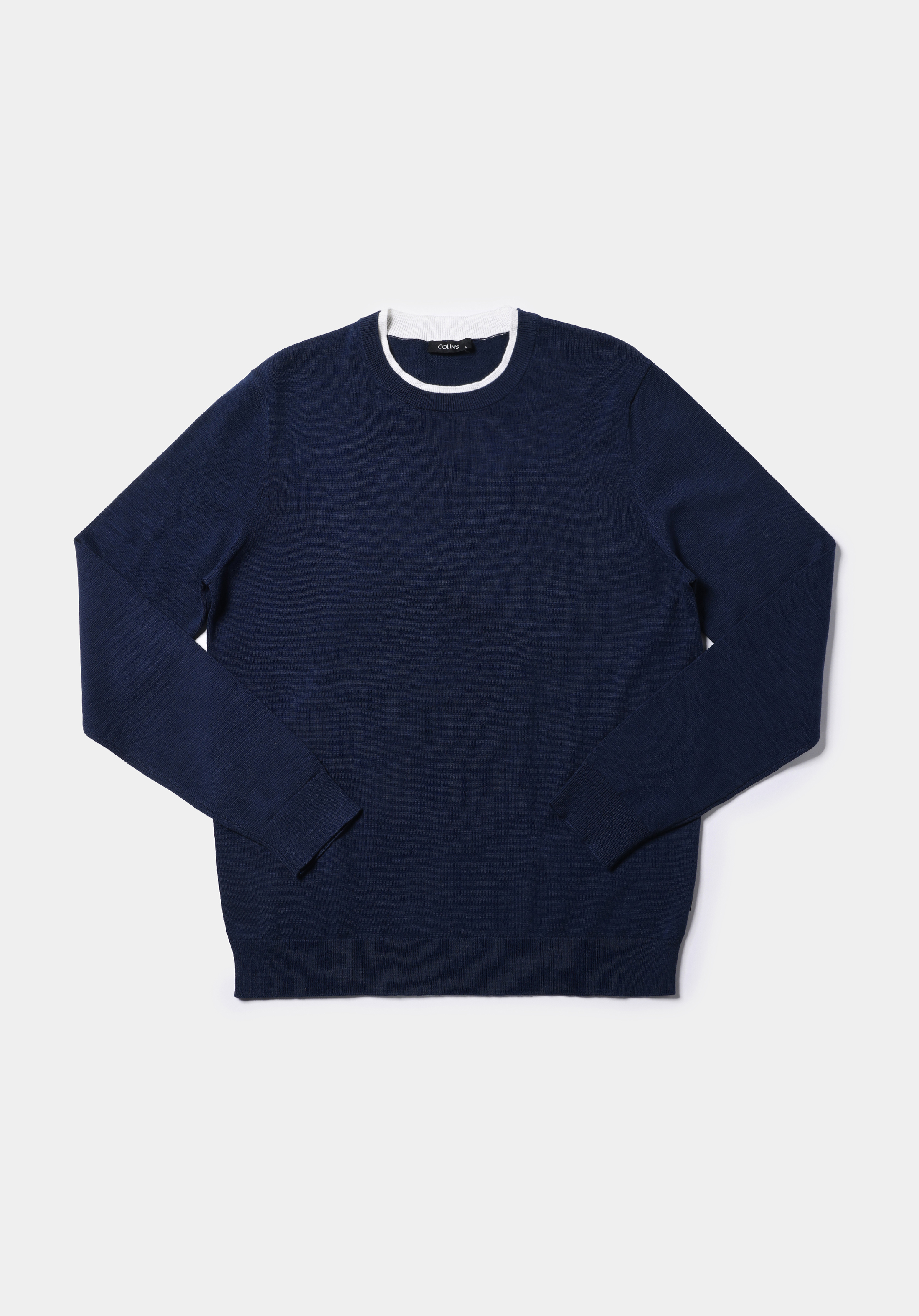 Regular Fit Yuvarlak Yaka Jakarlı Erkek Lacivert Kazak