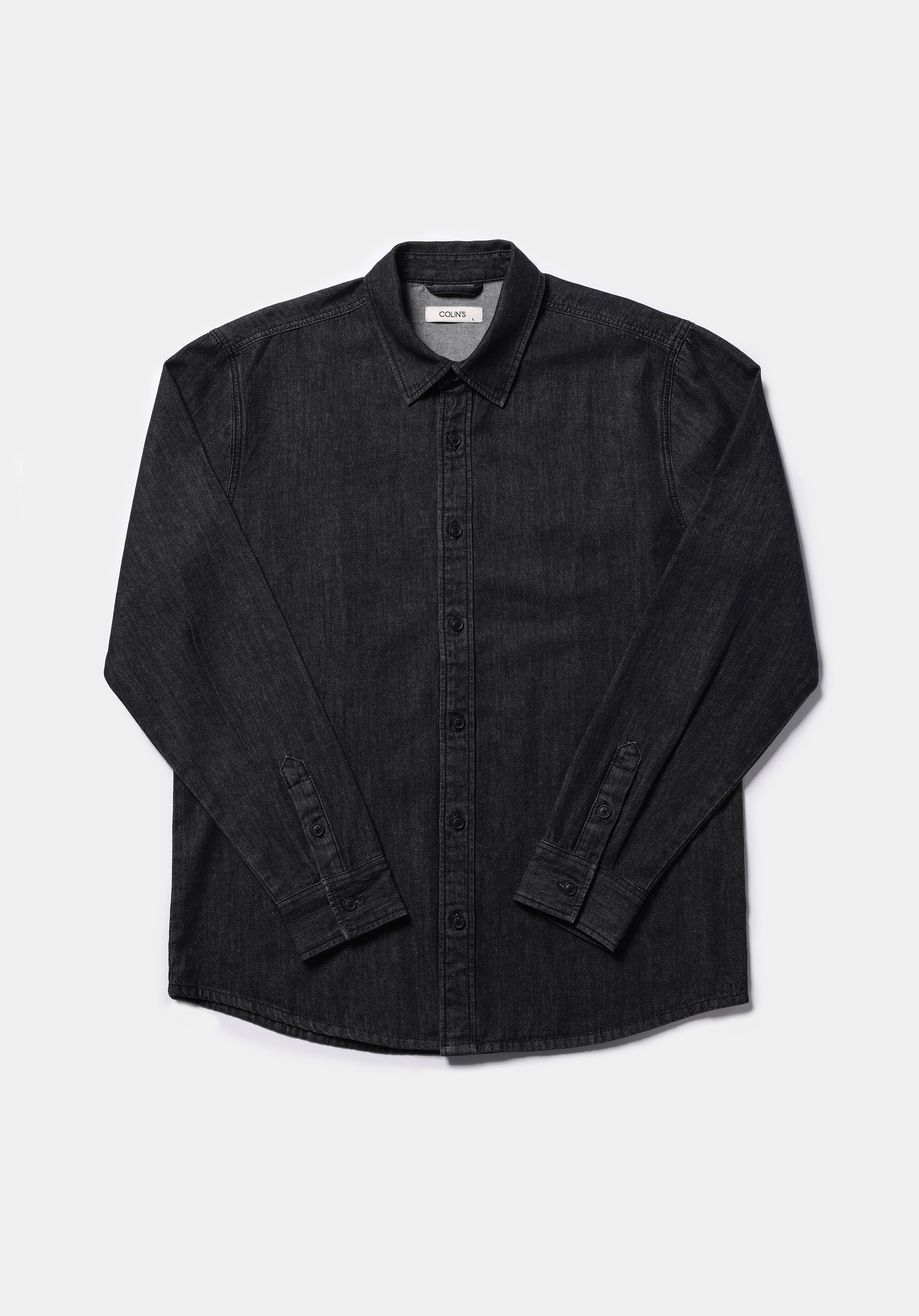 Regular Fit Klasik Yaka Düz Erkek Siyah Uzun Kol Gömlek