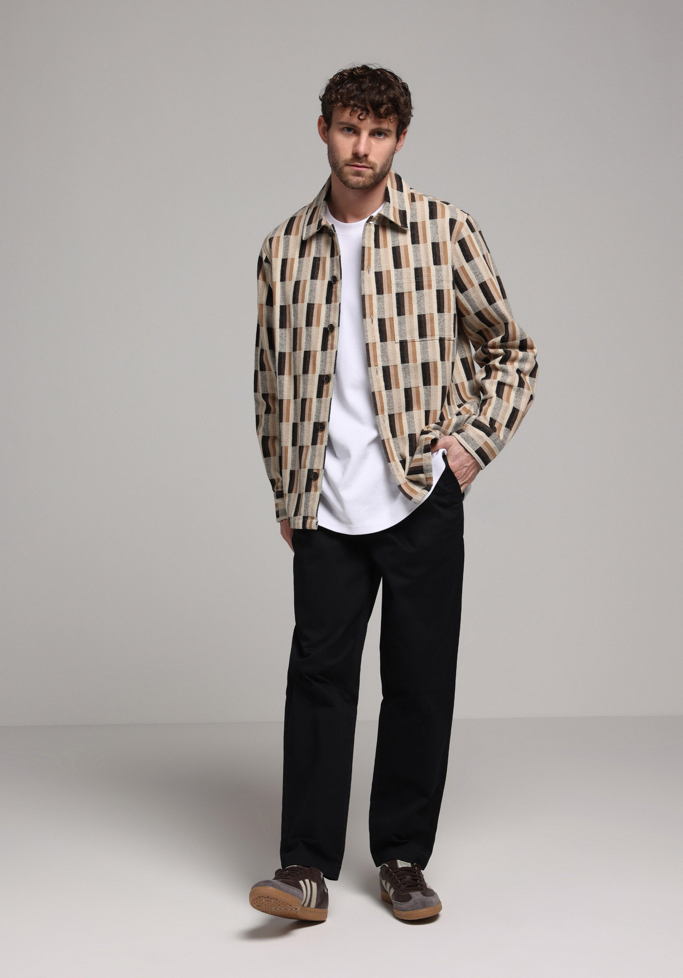 Comfort Fit   Erkek Bej Shacket