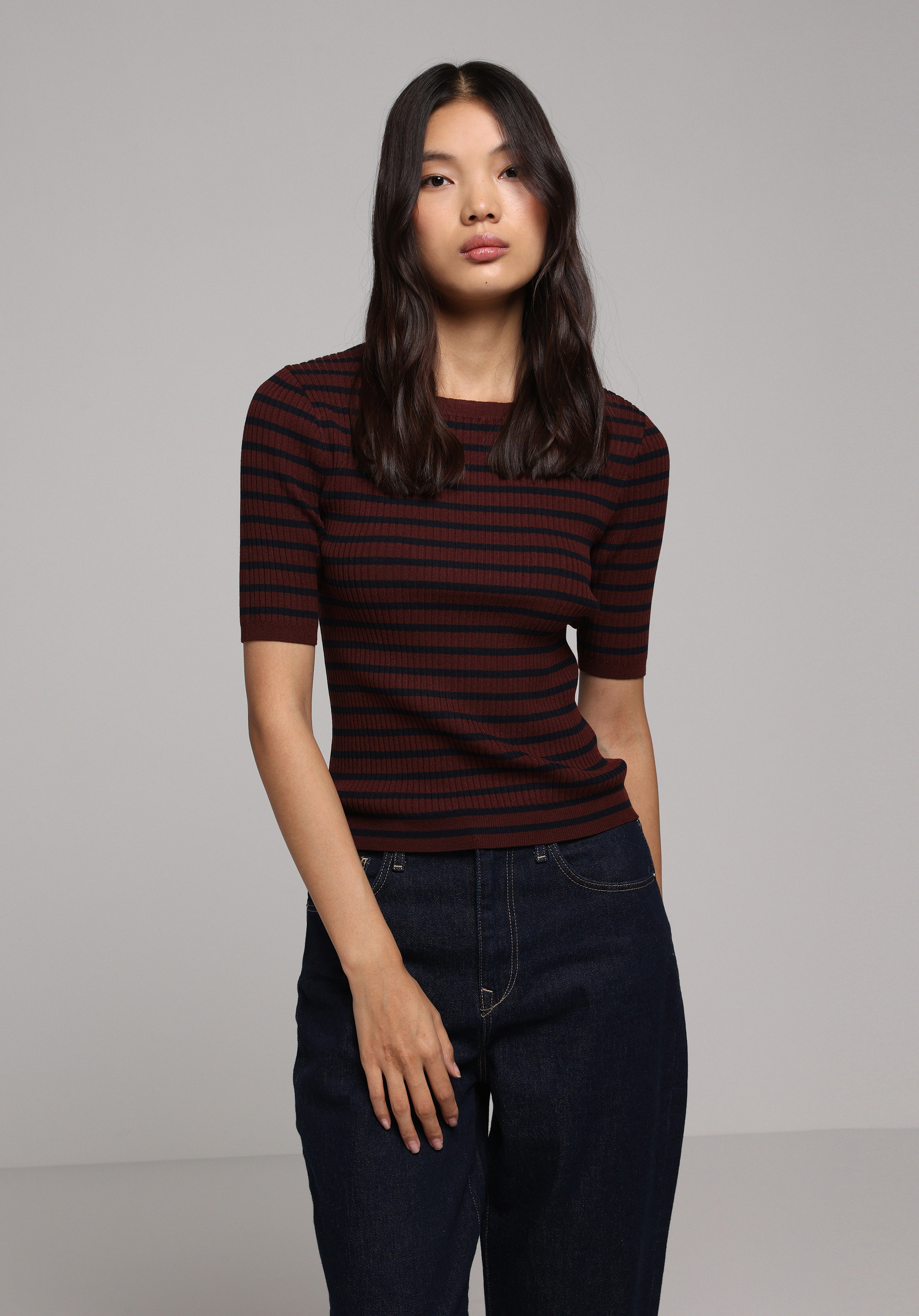 Slim Fit   Kadın Bordo  Kazak